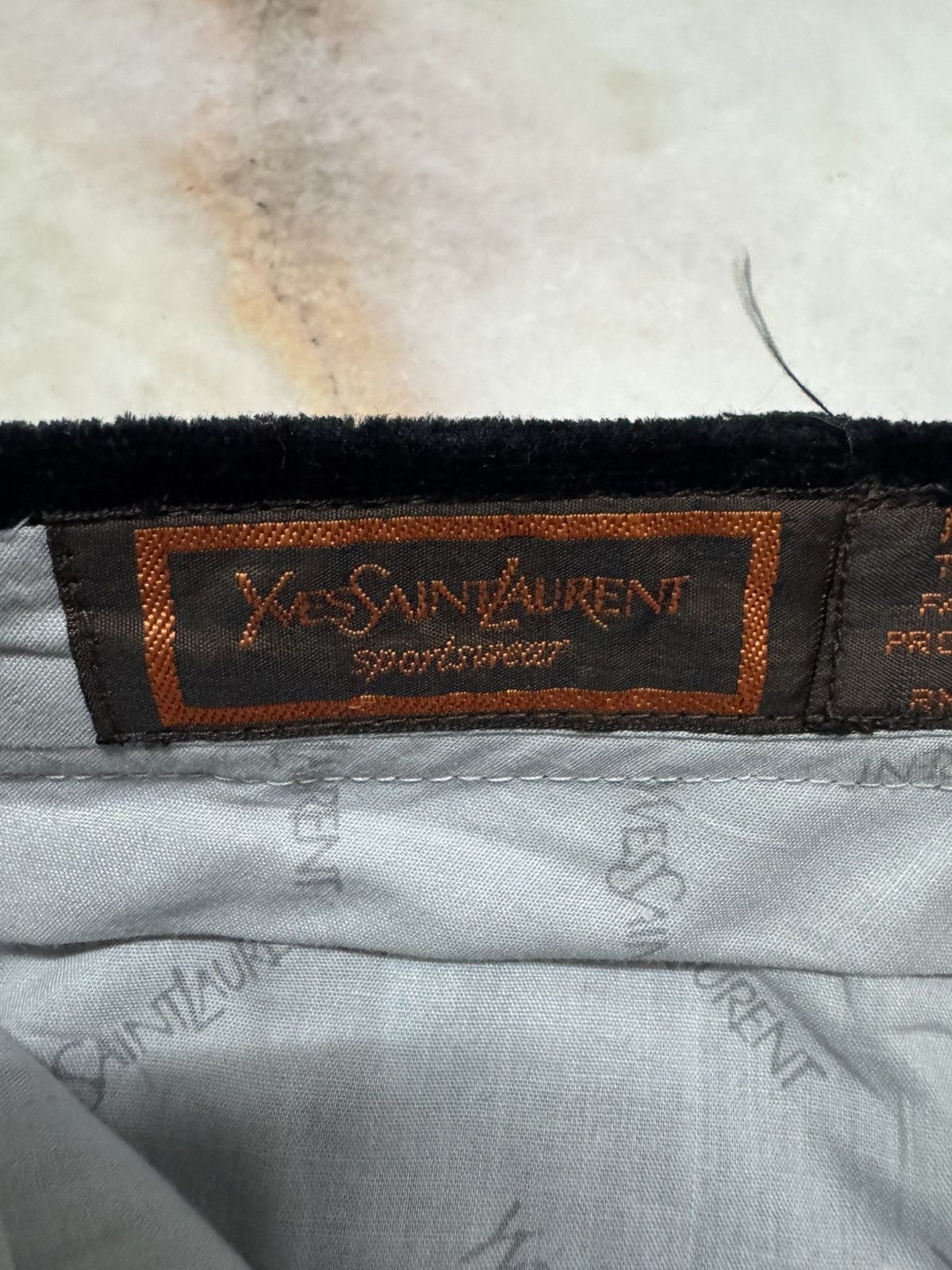 Vintage WIDE💥VINTAGE 1990s YVES SAINT LAURENT SPORTWEAR VELVET BLACK Size US 31 - 8 Thumbnail