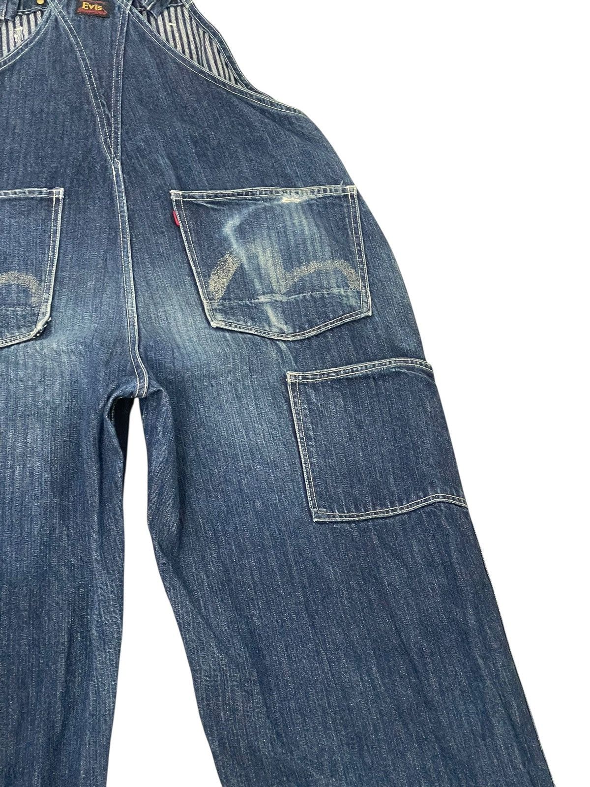 Evisu Rare Vtg 90s Evisu Overalls Denim Workwear 2🟦5 Size US 35 - 11 Thumbnail