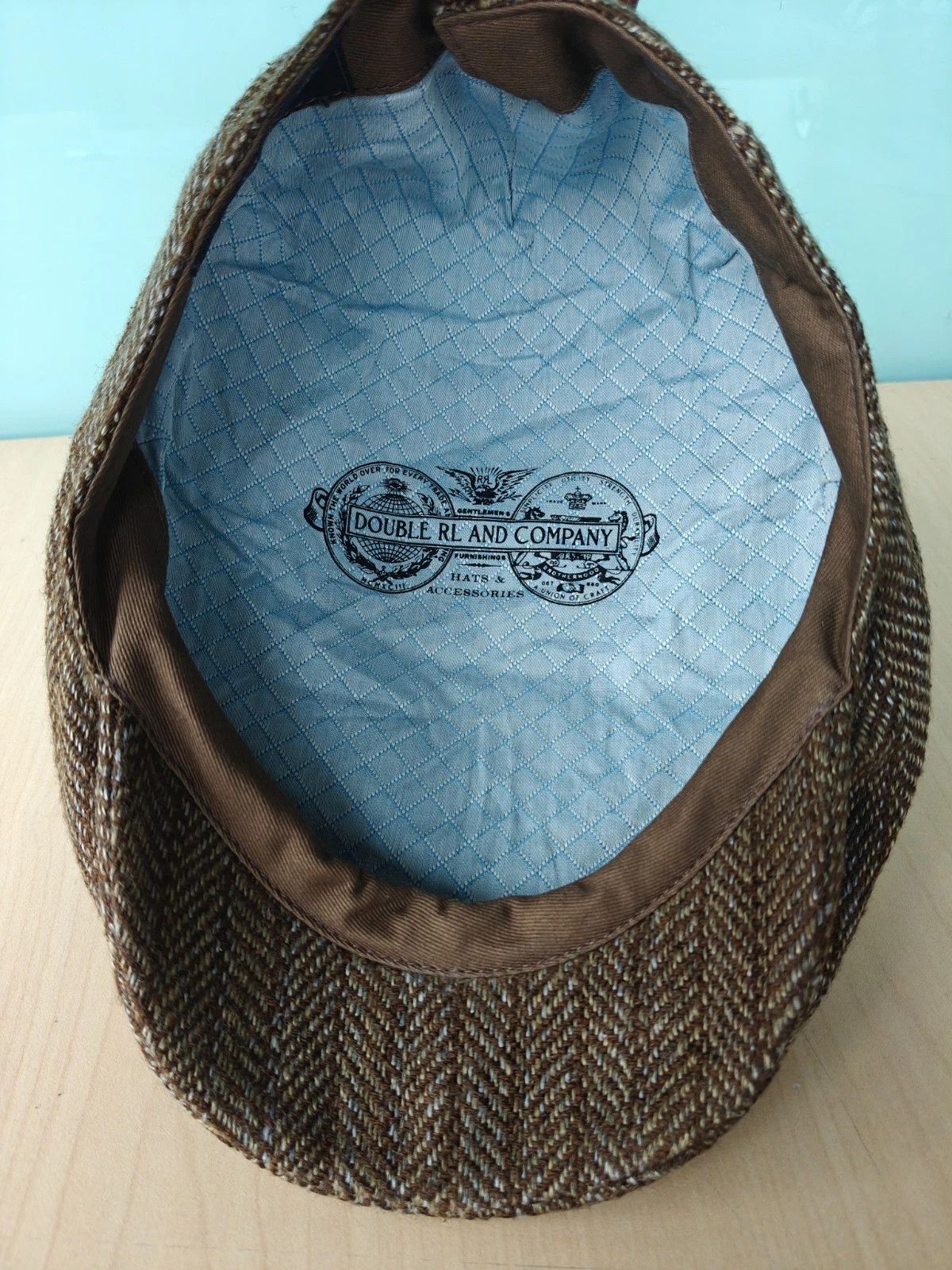 RRL Ralph Lauren DOUBLE RL Linen-Blend Herringbone Driver's Cap T/1911 Size ONE SIZE - 10 Thumbnail