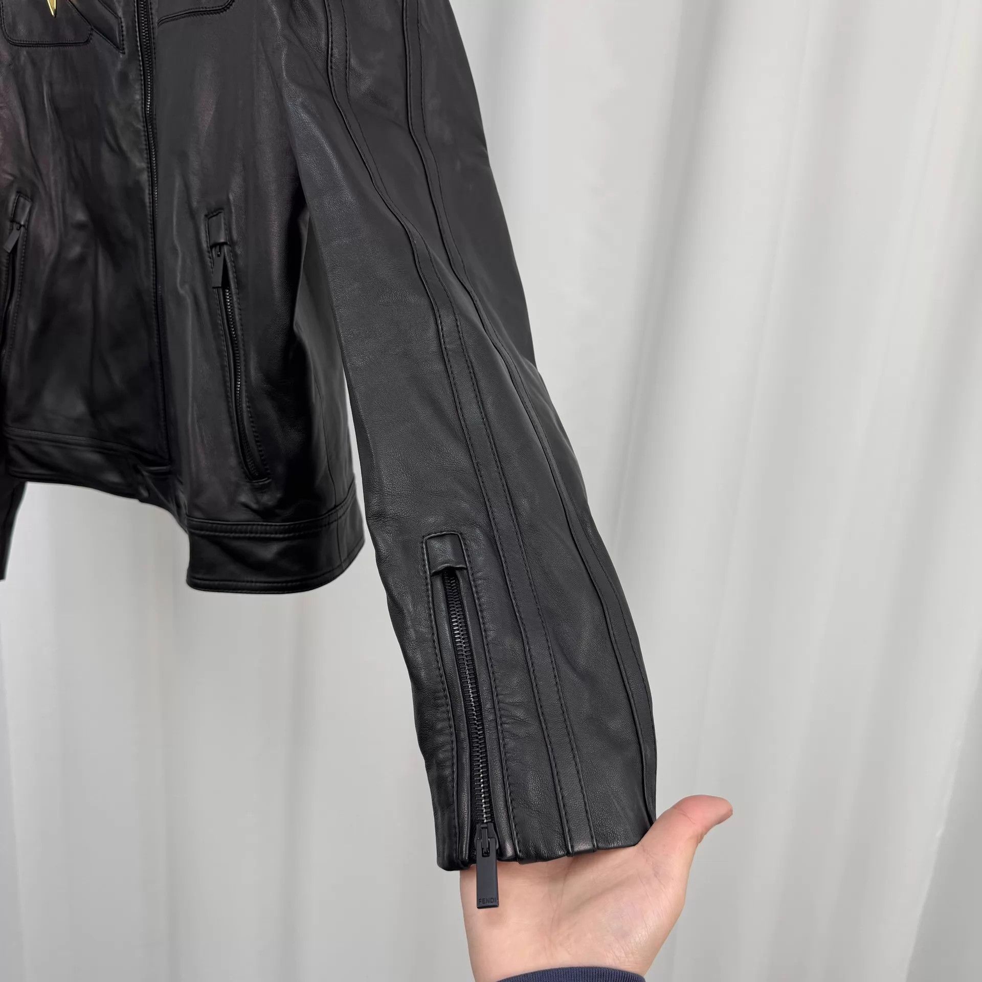 Fendi Fendi black sheepskin monster motorcycle jacket size 50 Size US M / EU 48-50 / 2 - 4 Thumbnail