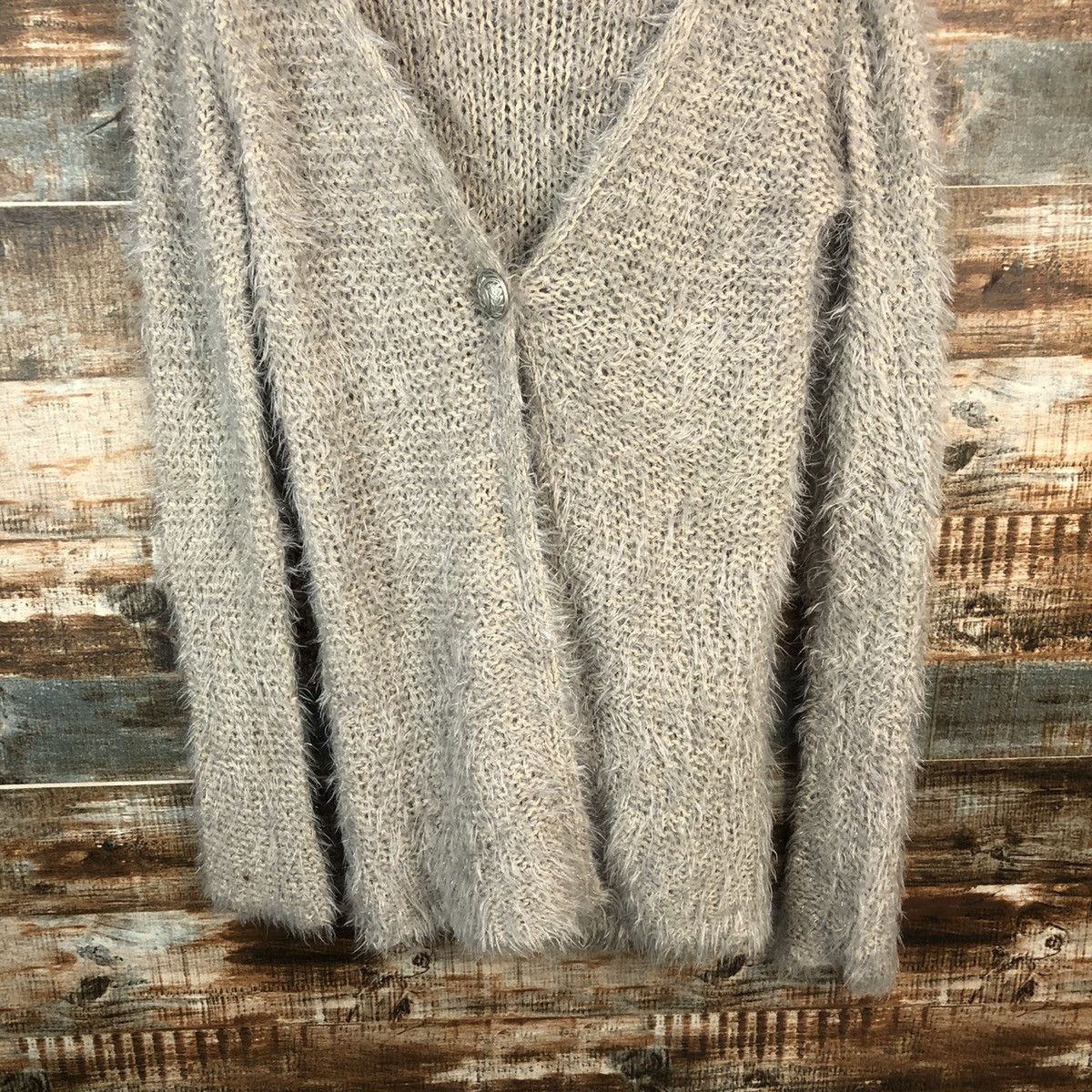 Other Become Grey mohair fur shaggy Cardigan Knitwear #A1318 Size L / US 10 / IT 46 - 6 Thumbnail