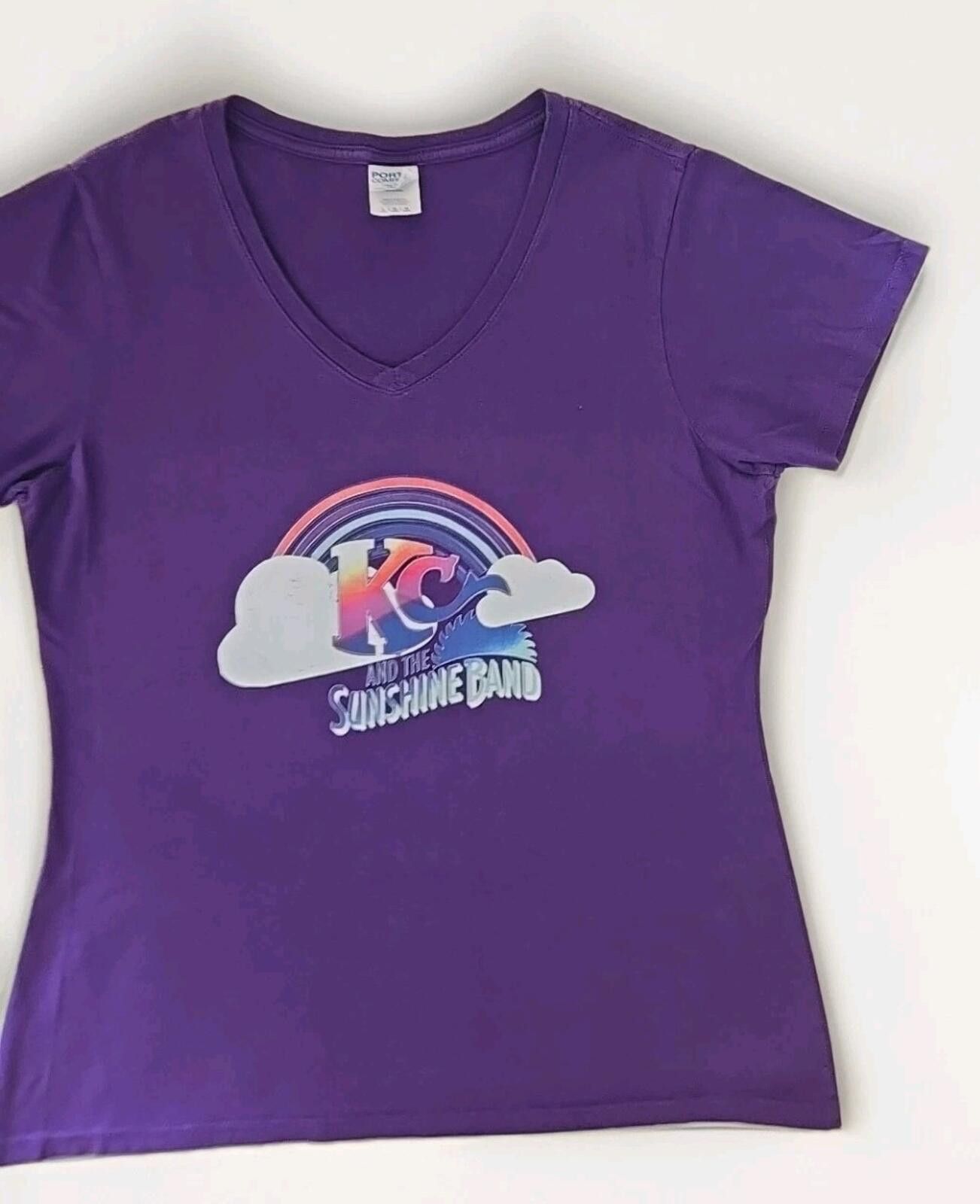 Port & Company KC And The Sunshine Band Retro Disco Purple T-Shirt Womens L Size US L / EU 52-54 / 3 - 1 Thumbnail