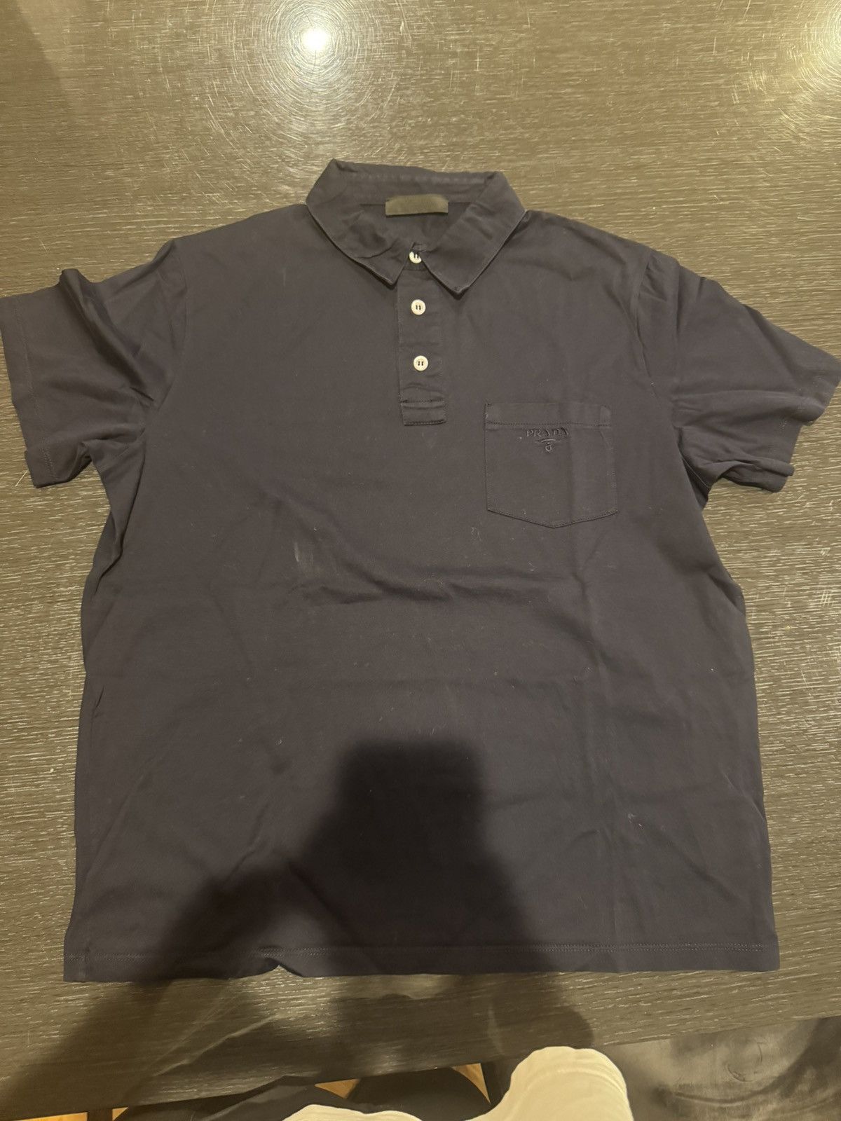 Prada Medium Navy short sleeve polo