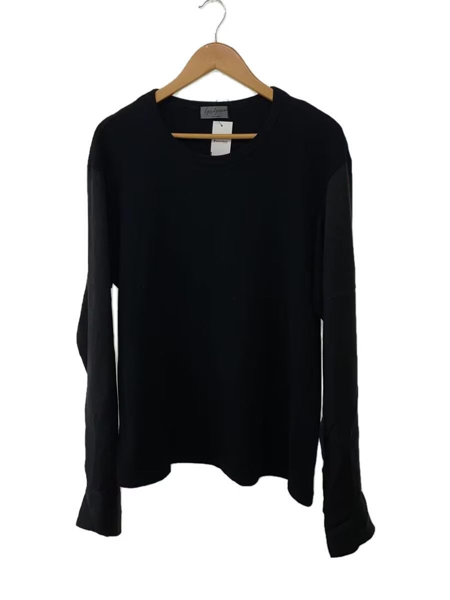 image of Yohji Yamamoto Hybrid Shirt Sleeve Tee in Black, Men's (Size Large)