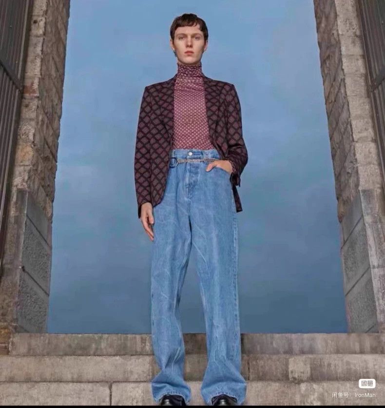 Dries Van Noten Dries Van Noten size:29 Blue wavy loose jeans Size US 29 - 2 Thumbnail