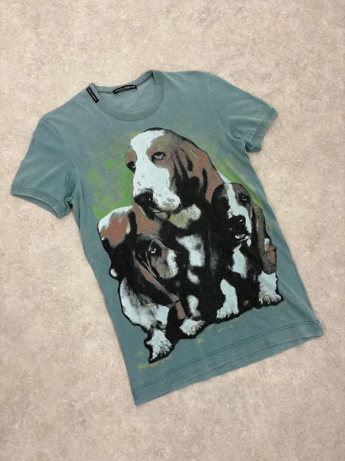 Dolce & Gabbana 2000s Dolce & Gabbana 3 Dogs Khaki T-Shirt Size US XS / EU 42 / 0 - 4 Thumbnail
