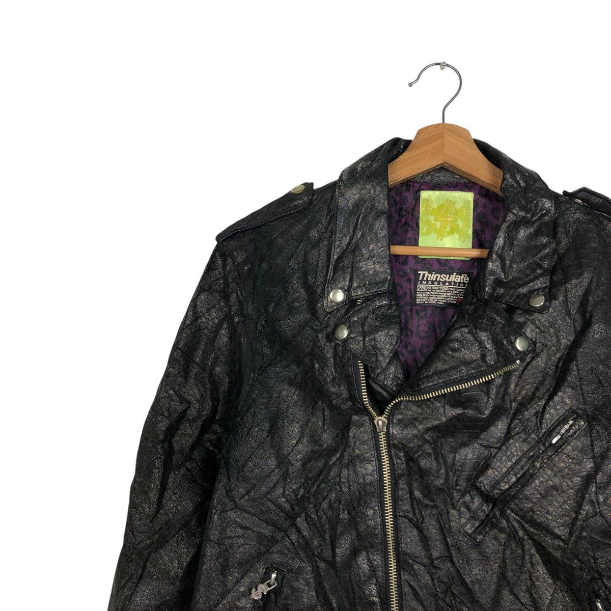 Japanese Brand 🔥VINTAGE BIKER LEATHER JACKET SWAGGER DOUBLE COLLAR Size US M / EU 48-50 / 2 - 9 Thumbnail