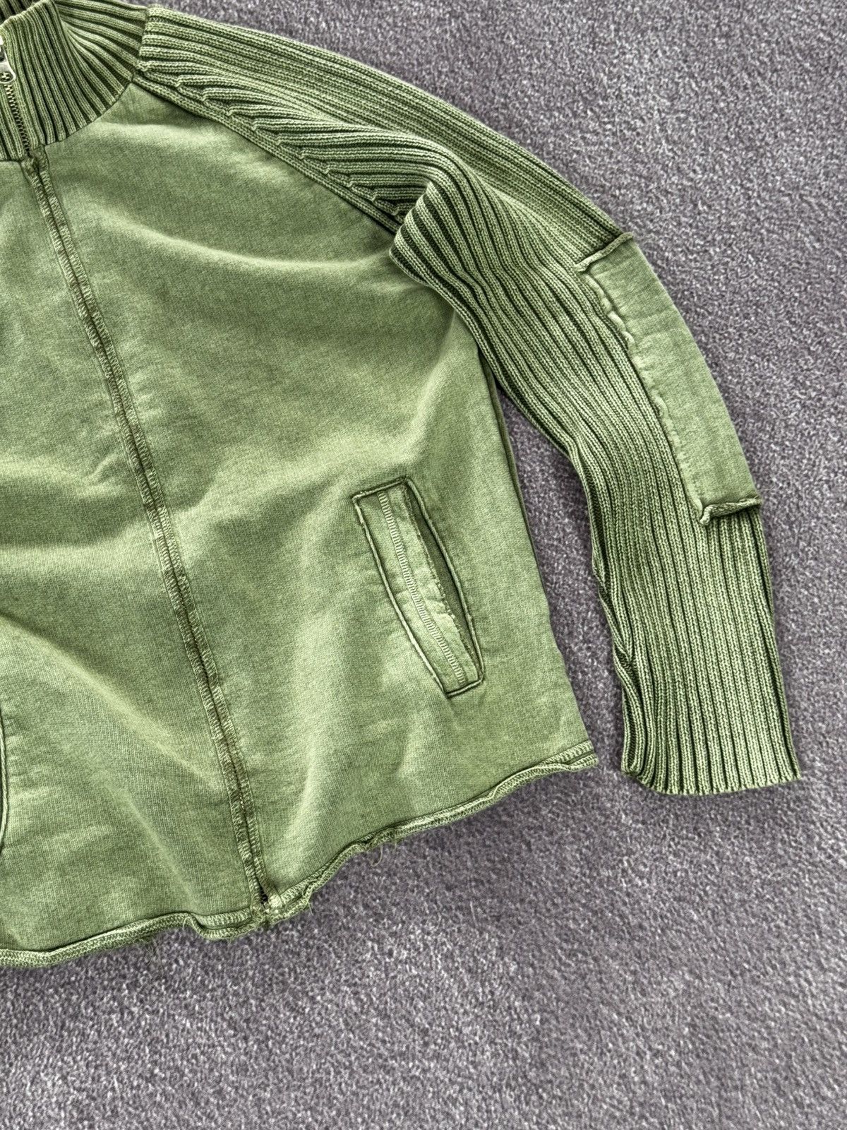 Japanese Brand 00s Japanese Brand Y2K Distressed Zip-Up Sweater Size M / US 6-8 / IT 42-44 - 6 Thumbnail