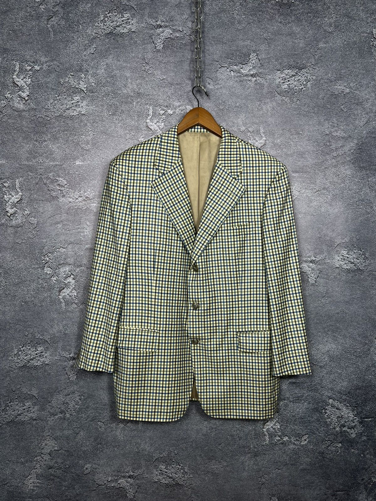 Ermenegildo Zegna Vintage Ermenegildo Zegna Super 100s Wool Checkered Blazer Size 52R - 1 Thumbnail