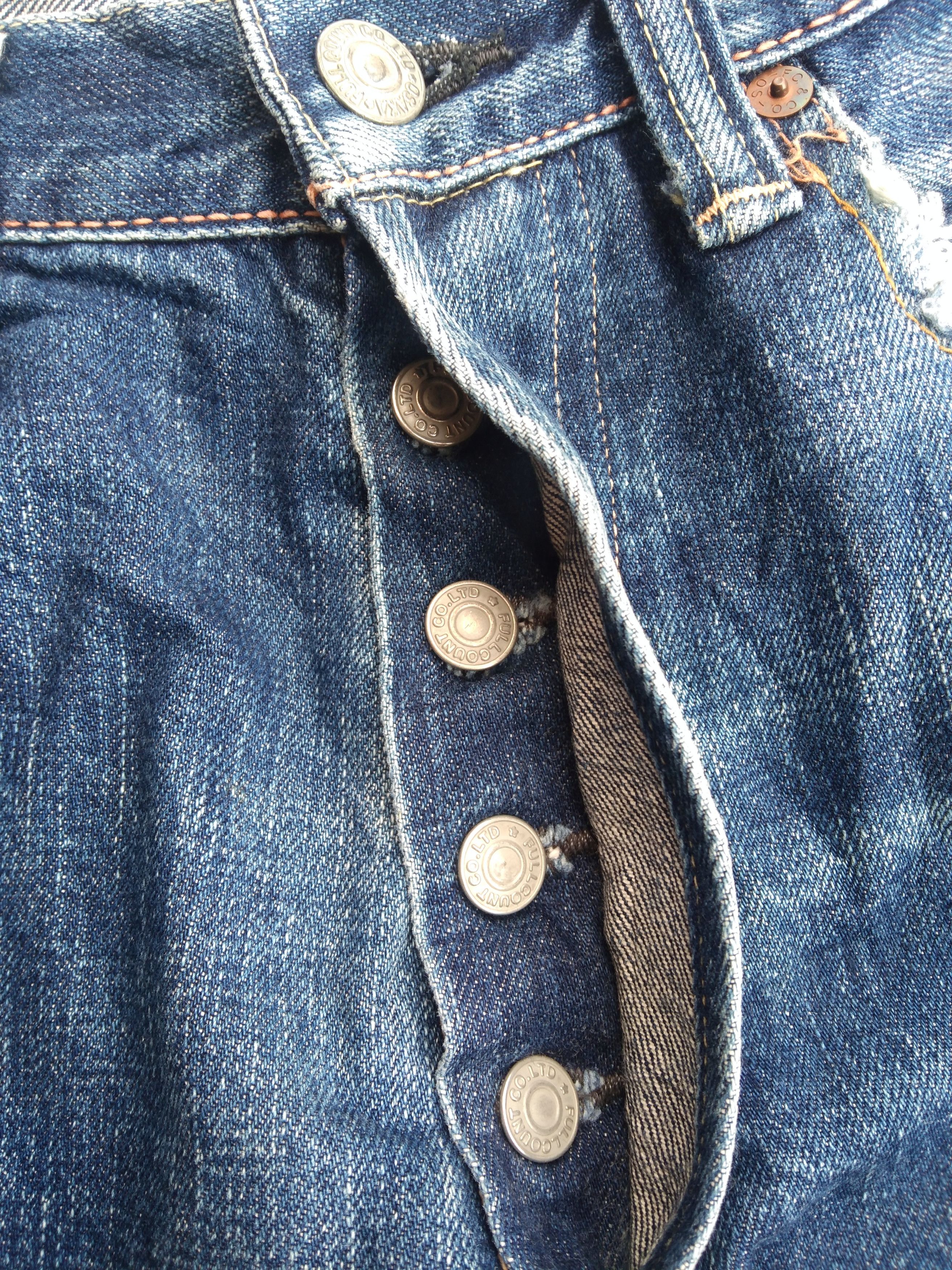 Full Count & Co. Vintage Full Count Selvedge Distressed Redline Jeans 29x31 Size US 29 - 11 Thumbnail