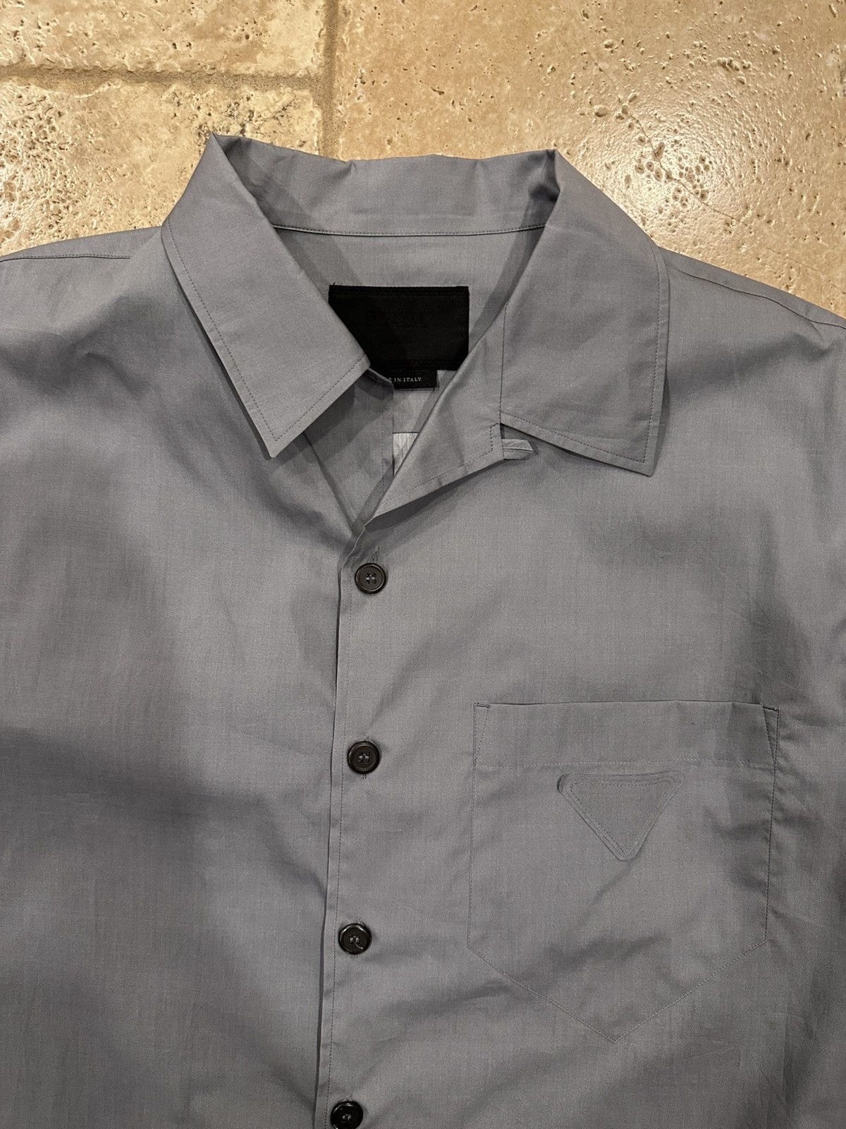 Prada Prada Grey / Orange Flames Tie-Dye Print Button Up Shirt Size US XXL / EU 58 / 5 - 6 Thumbnail