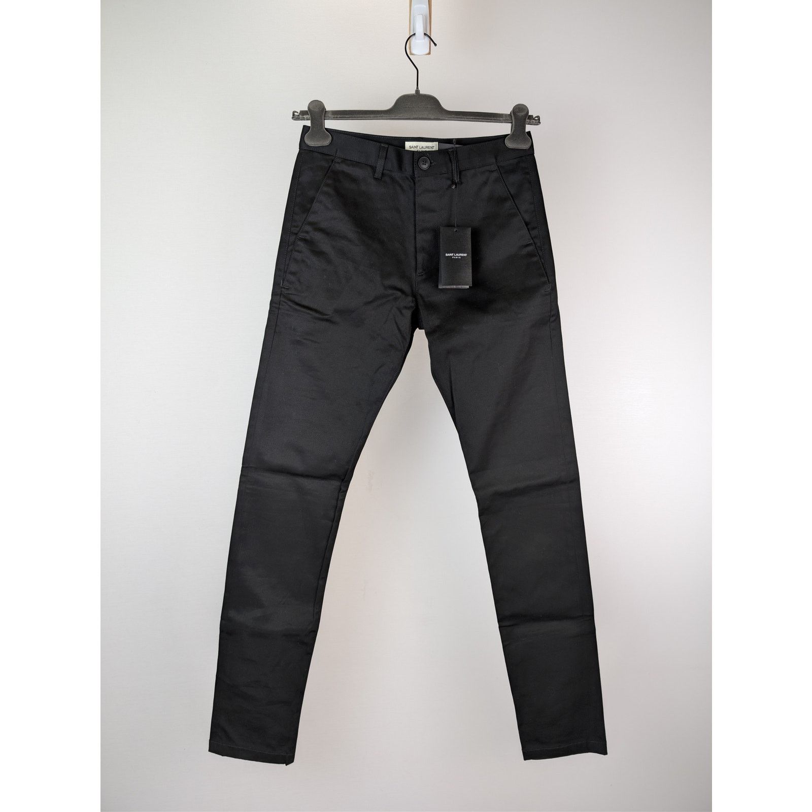 Saint Laurent Paris o1rshd1 Chinos Jeans in Black Raw Size US 29 - 1 Thumbnail