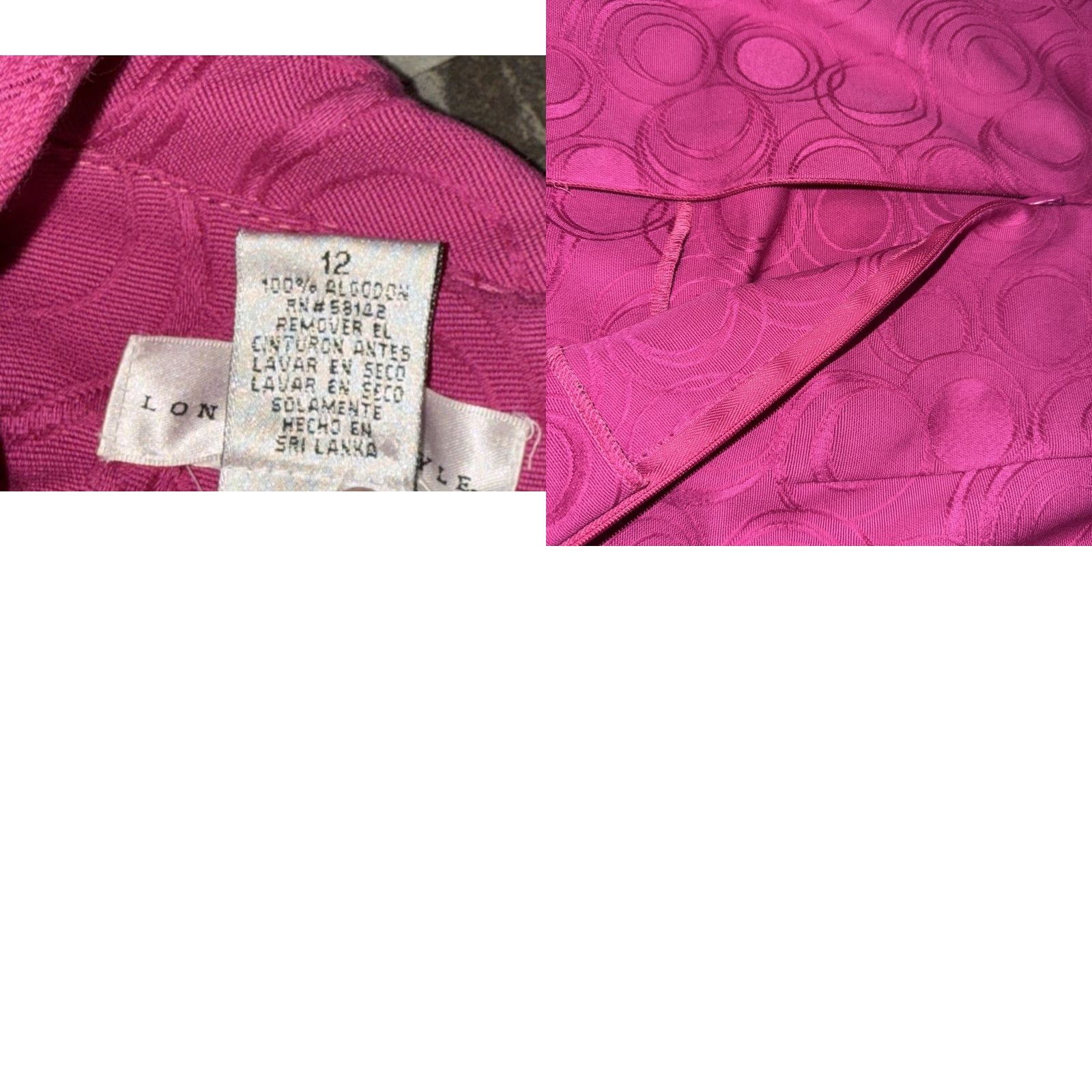 Pinko London Style Women’s Dress Misses Cherry Pink Size 12 Textured Circles A-Line Sleeveless NWT Size XL / US 12-14 / IT 48-50 - 9 Thumbnail
