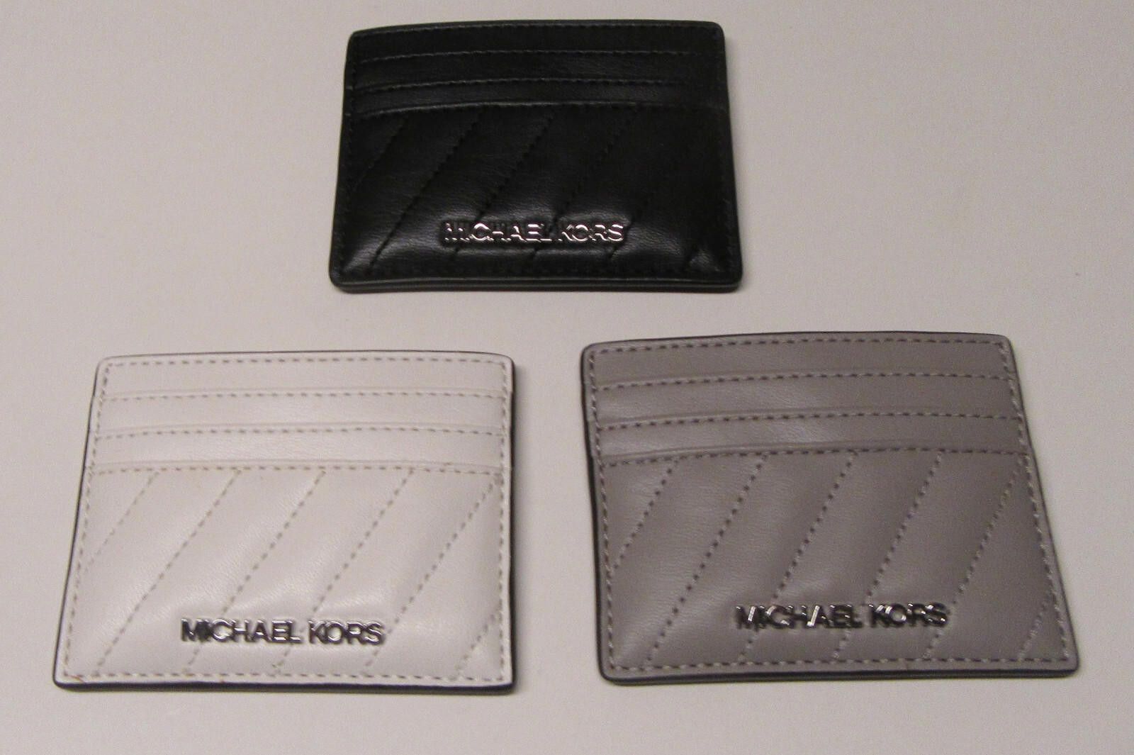 Michael Kors Michael Kors Travel Faux Leather Credit Card Case Gray Size ONE SIZE - 1 Thumbnail