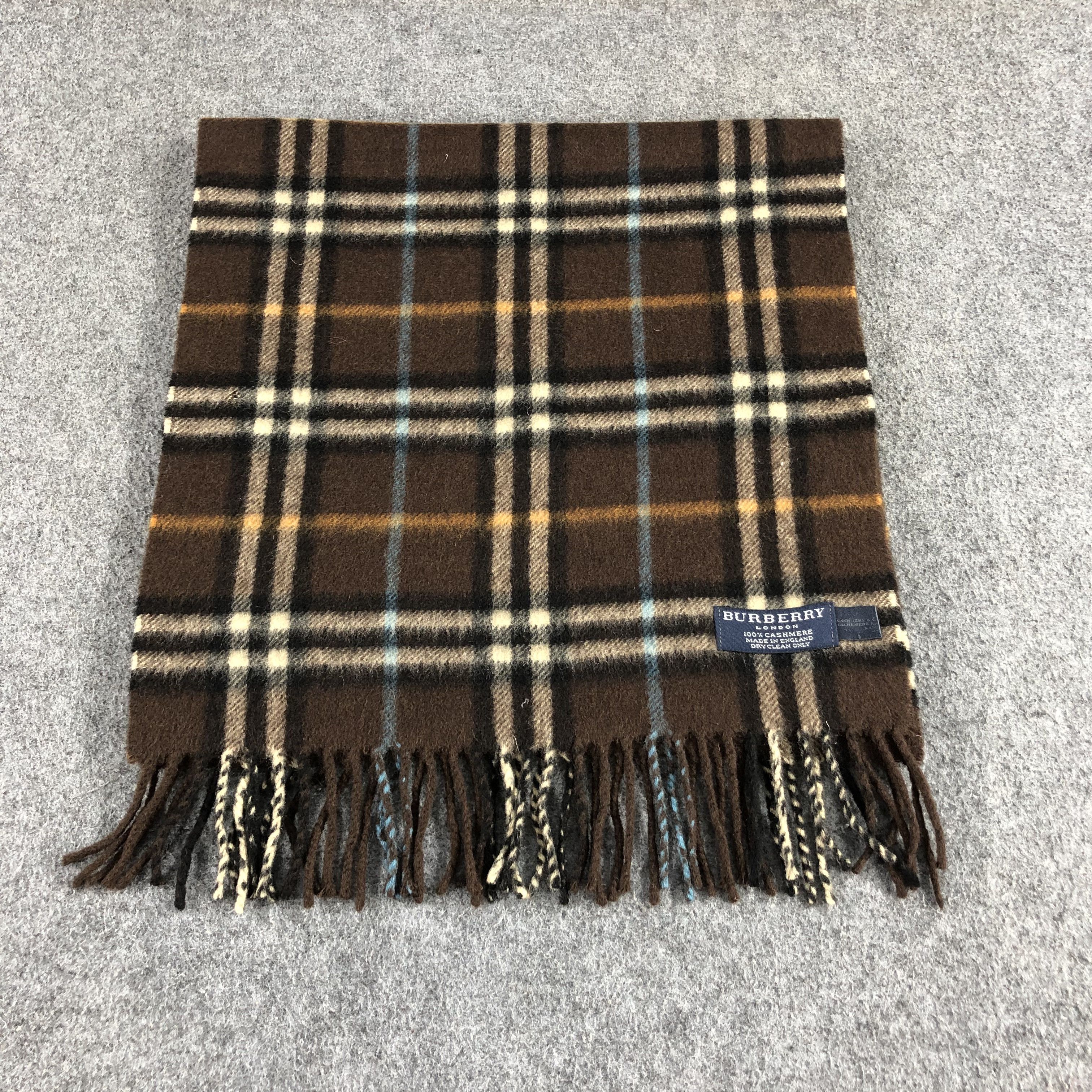 Burberry Burberry Nova Check Brown Scarf Muffler Cashmere V982 Size ONE SIZE - 2 Thumbnail