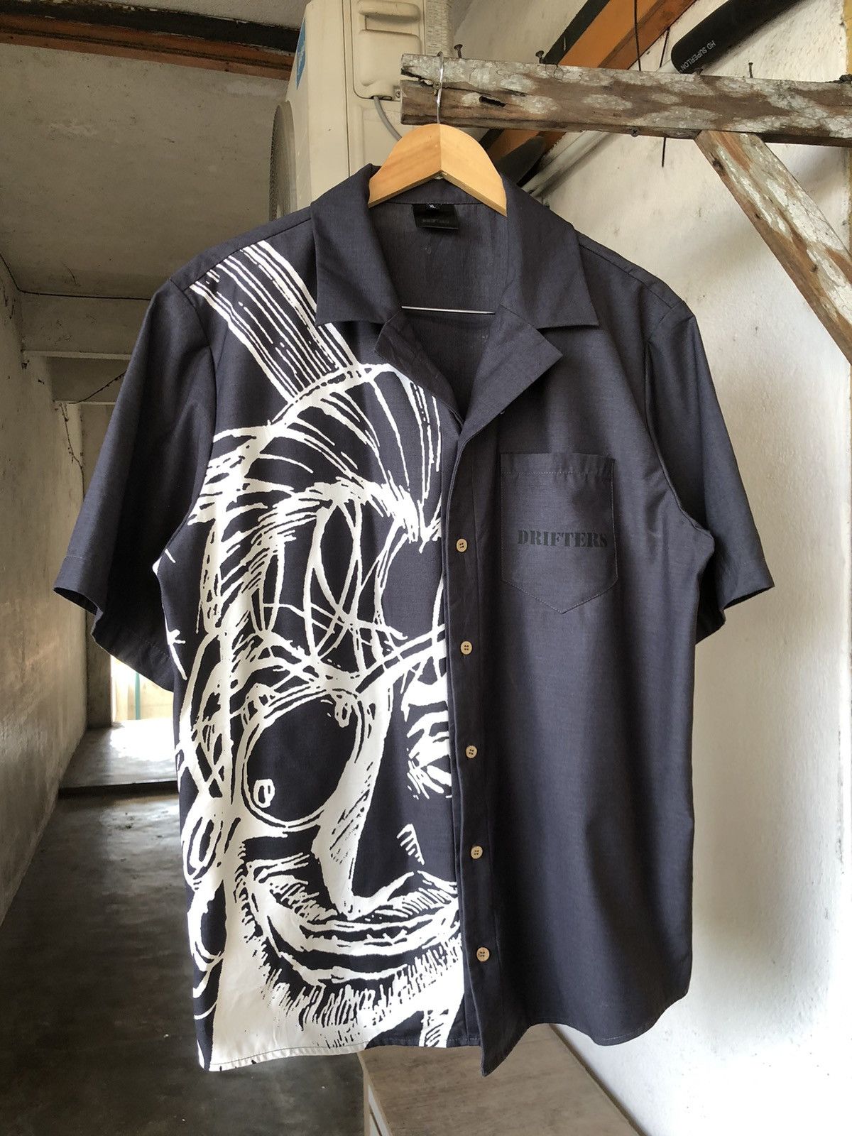 Anime Rare🔥 Drifters x Anime Oda Nobunaga Open Collar Shirt Size US XL / EU 56 / 4 - 3 Thumbnail