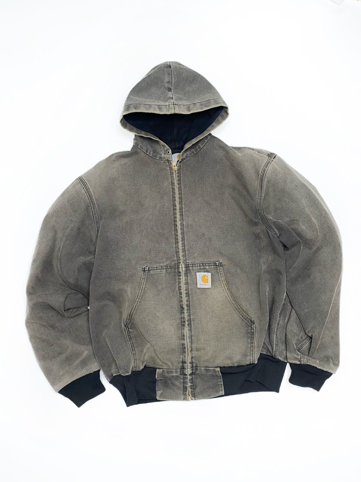 Carhartt 90’s Faded Black Vintage Carhartt Active Jacket JR105 BLK Size US L / EU 52-54 / 3 - 1 Thumbnail