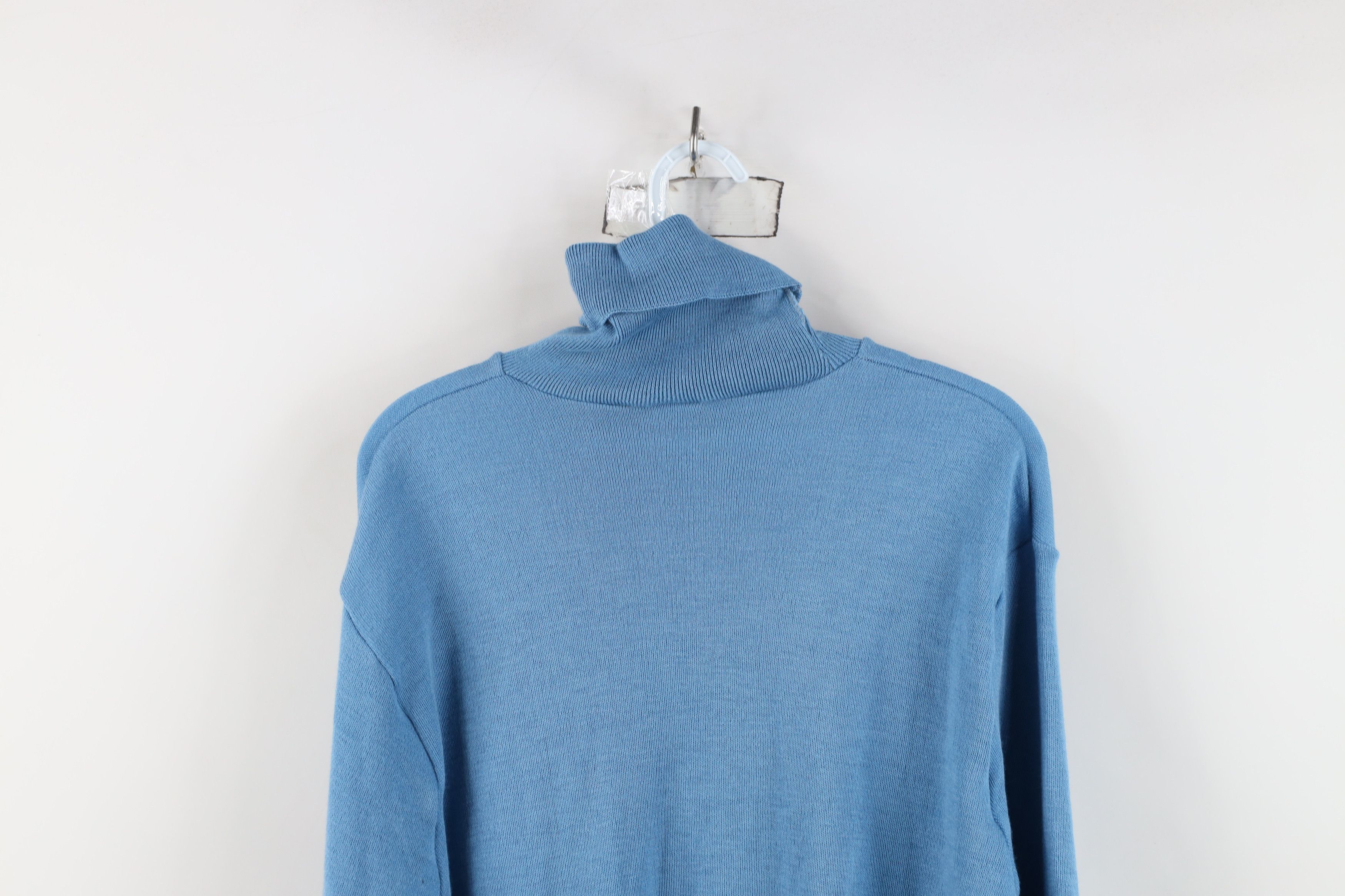 Vintage Vintage 70s Streetwear Long Sleeve Turtleneck Sweater Blue Size US XL / EU 56 / 4 - 9 Thumbnail