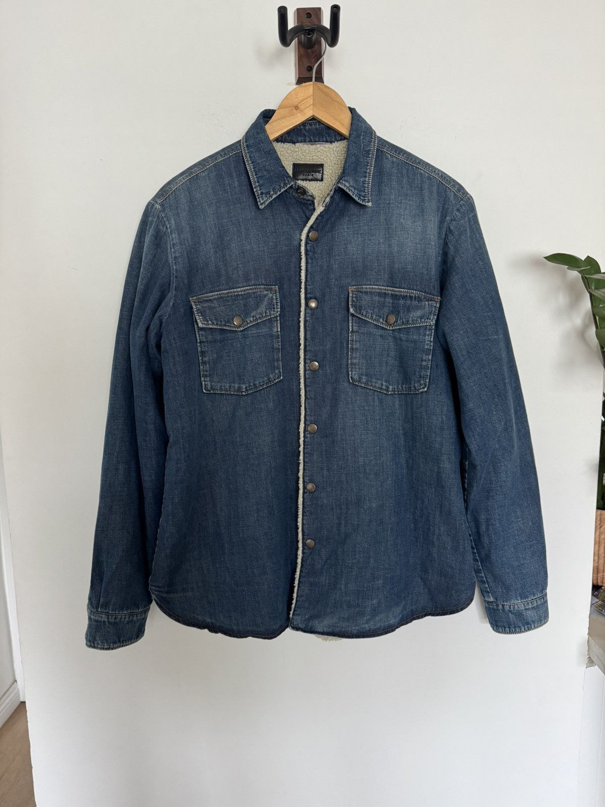 Saint Laurent Paris Sherpa Denim shirt Size US XL / EU 56 / 4 - 4 Thumbnail