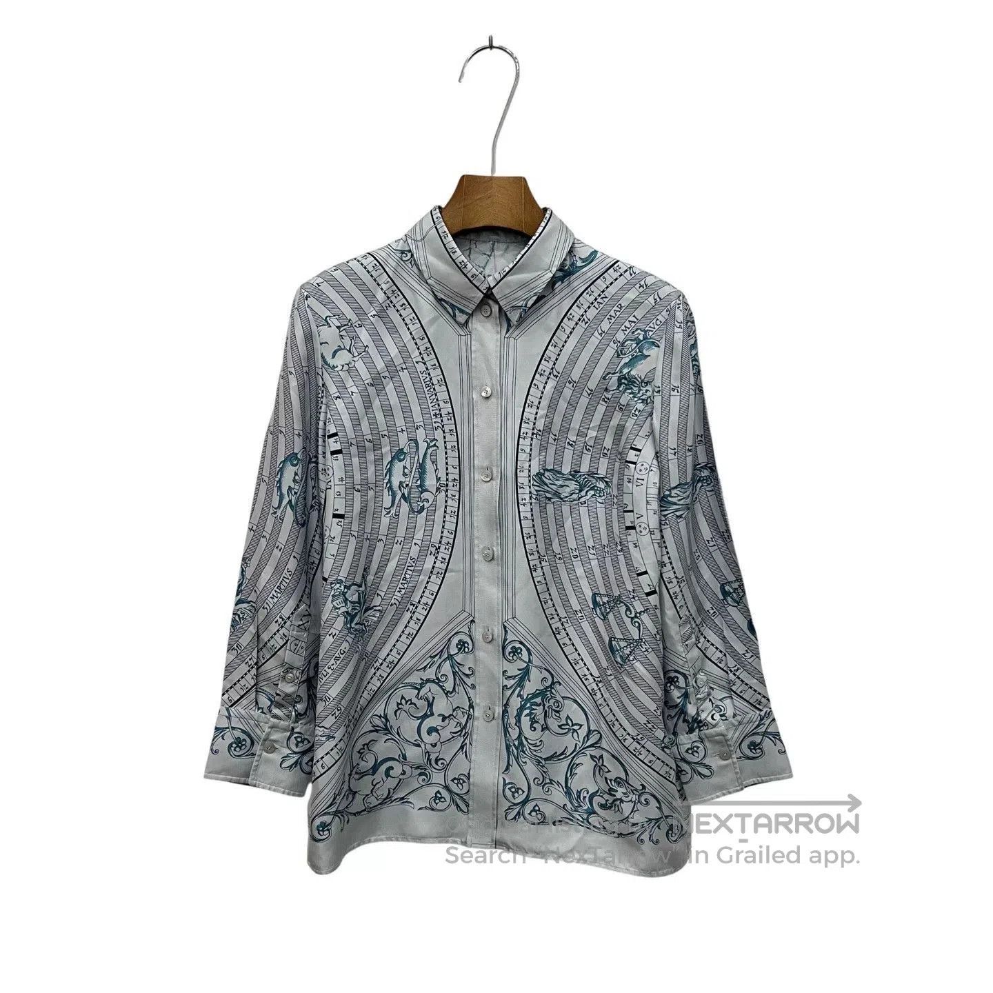 Hermes Hermès Constellation Compass Silk Shirt. Size XXS / US 00 / IT 34 - 1 Thumbnail