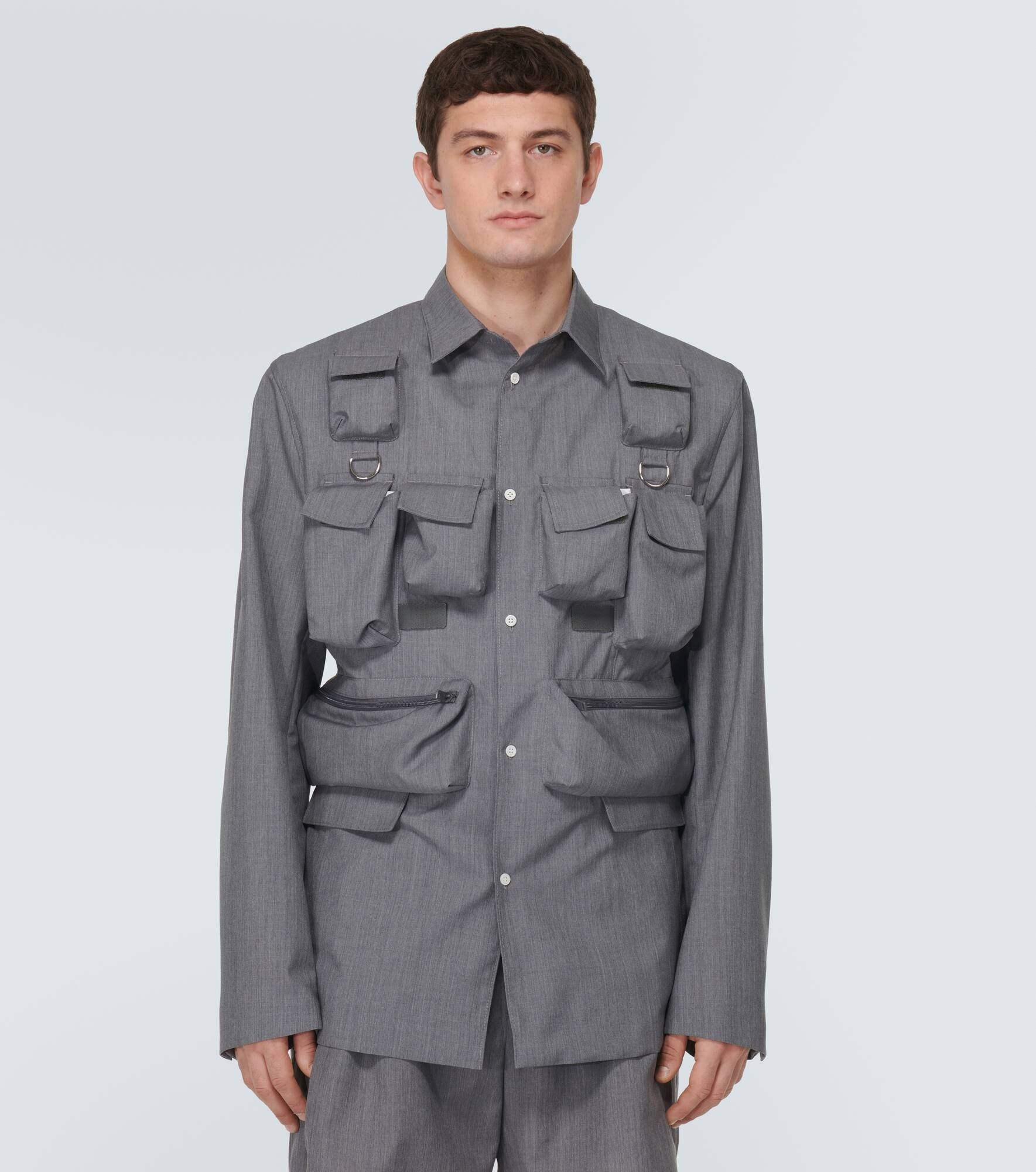 Prada o1bcso1str1025 Light Mohair Shirt in Grey Size US M / EU 48-50 / 2 - 3 Thumbnail