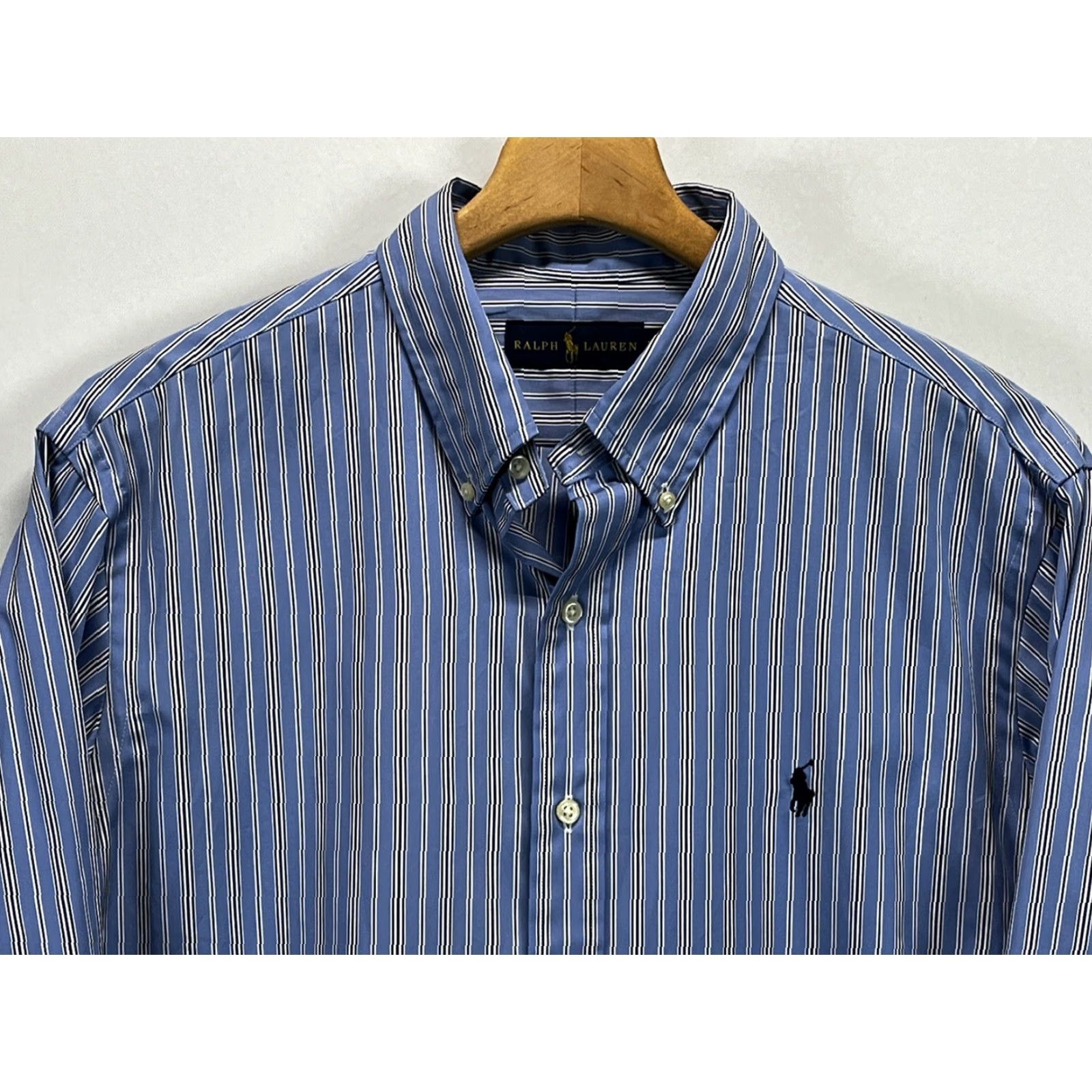 Ralph Lauren Ralph Lauren Striped Button-Down Shirt Mens L Blue Preppy Pony Logo Classic Size US L / EU 52-54 / 3 - 3 Thumbnail