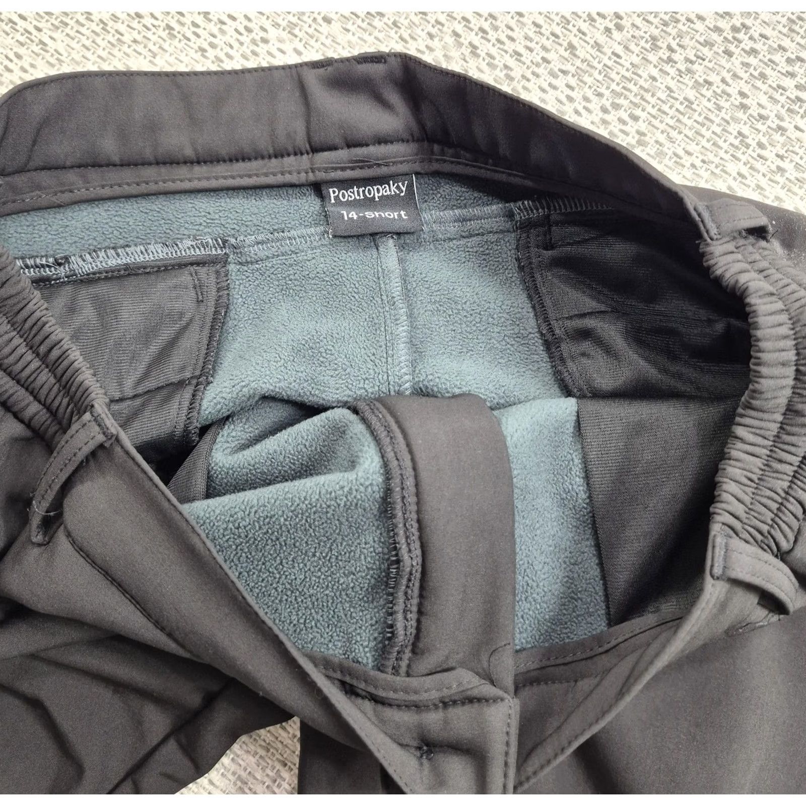 Vintage Postropaky Snow Pants Womens 14-Short Black Fleece Lined Insulated Hiking Ski Pockets Ankle Zip Front Flat Rise 8.5-10.5in Regular Inseam 29in Size 36" / US 14 / IT 50 - 5 Thumbnail