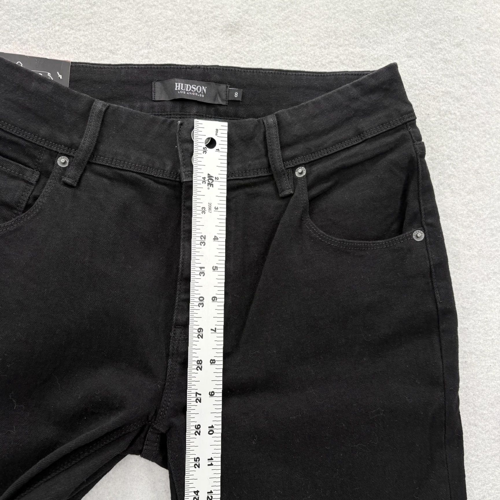 Hudson Hudson Jeans Womens 8 Mid Rise Skinny Stretch Denim Flap Pockets Ankle Black Size 30" / US 8 / IT 44 - 7 Thumbnail