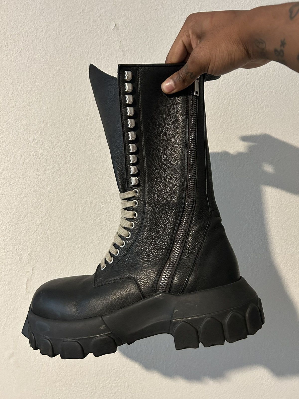 Rick Owens Rick Owen's Megalace Bozo Tractor Boot | Grailed