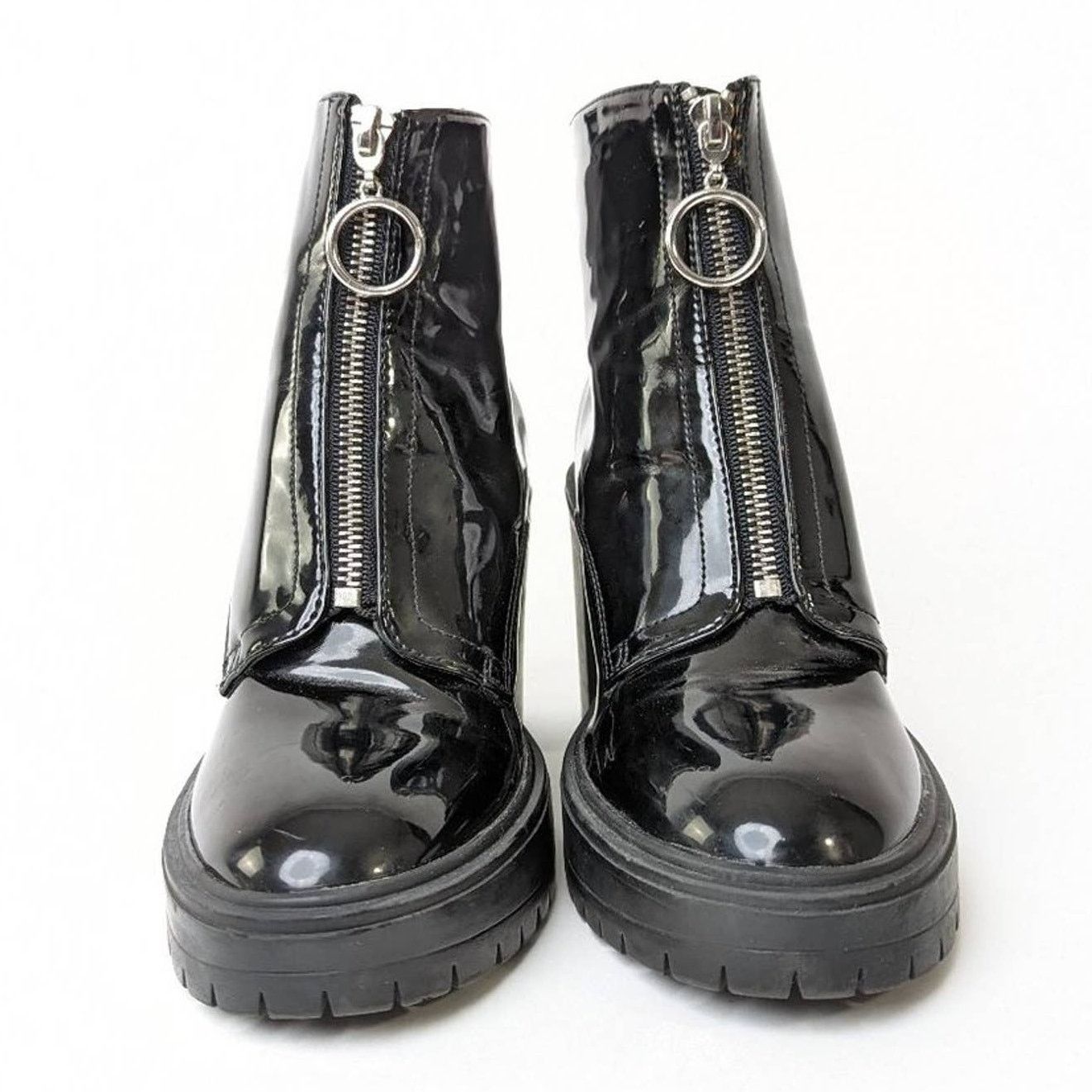 Forever 21 Goth High Heel Platform Chunky Vinyl Boots - 6 Size US 6 / IT 36 - 6 Thumbnail