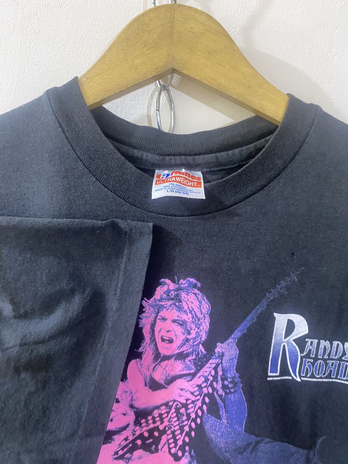 Band Tees Vintage Rare 80s Ozzy Osbourne Tribute Randy Rhoads Size US L / EU 52-54 / 3 - 4 Thumbnail