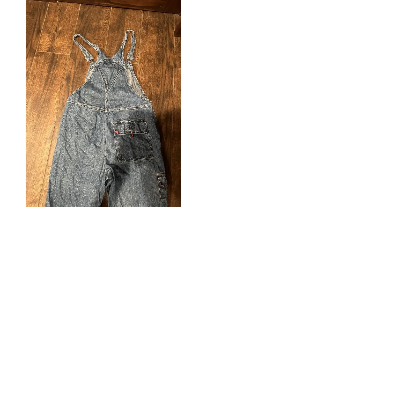 Equipment VINTAGE BUM Equipment Bib Overalls Denim Blue 90s Women's M Medium Jeans Cargo Pocket 5-Pocket Design Buckle Button Size 32" / US 10 / IT 46 - 9 Thumbnail