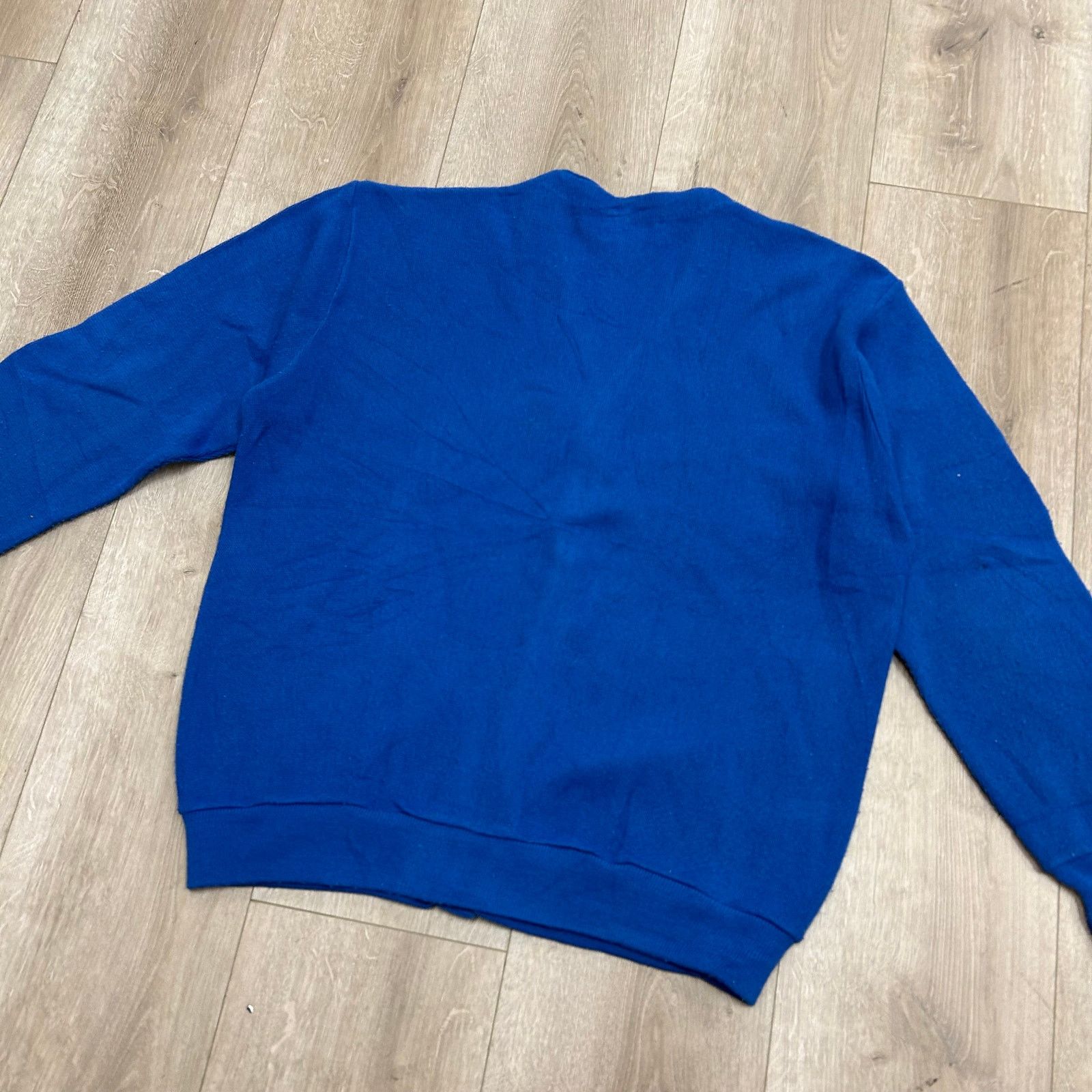 Vintage vintage 90s Arnold Palmer blue V-neck cardigan sweater Large Size US L / EU 52-54 / 3 - 2 Thumbnail