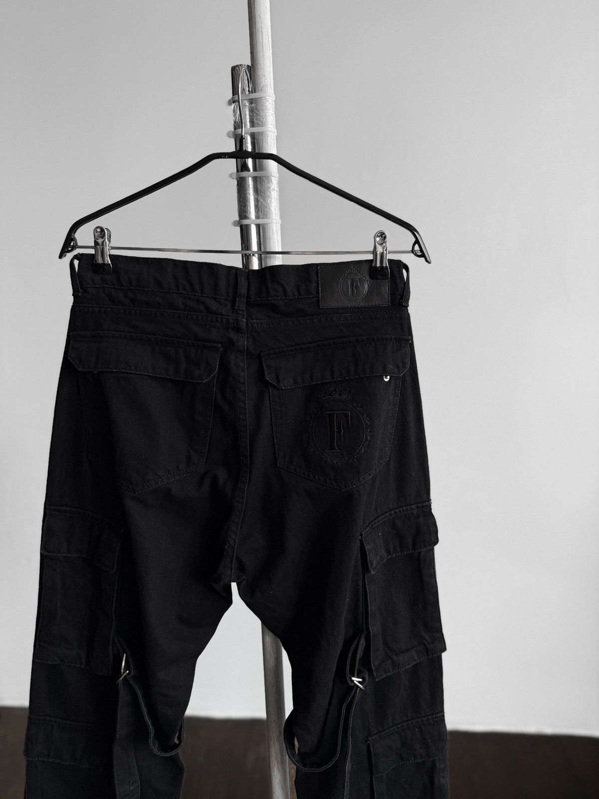 Other Finelli Mens Black Multi-Pocket Strap Utility Jeans RRP $160 Size US 32 / EU 48 - 4 Thumbnail