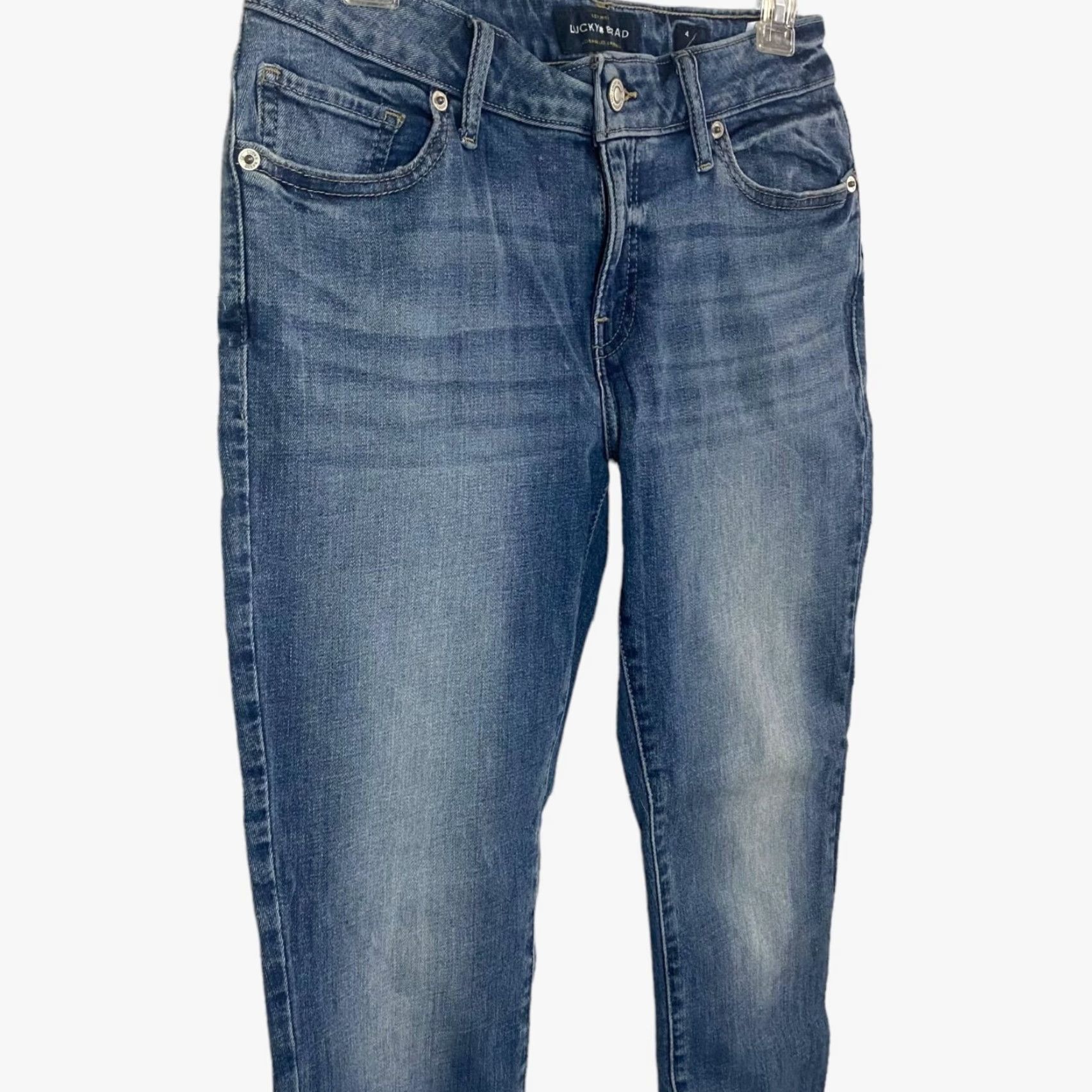 Lucky Brand Lucky Brand Lolita Crop Skinny Jeans Womens 4 Denim Medium Wash Low-Rise 27 In Waist 15'' 29 Inseam 6'' Leg Opening 5-Pocket Blue Size 27" / US 4 / IT 40 - 3 Thumbnail