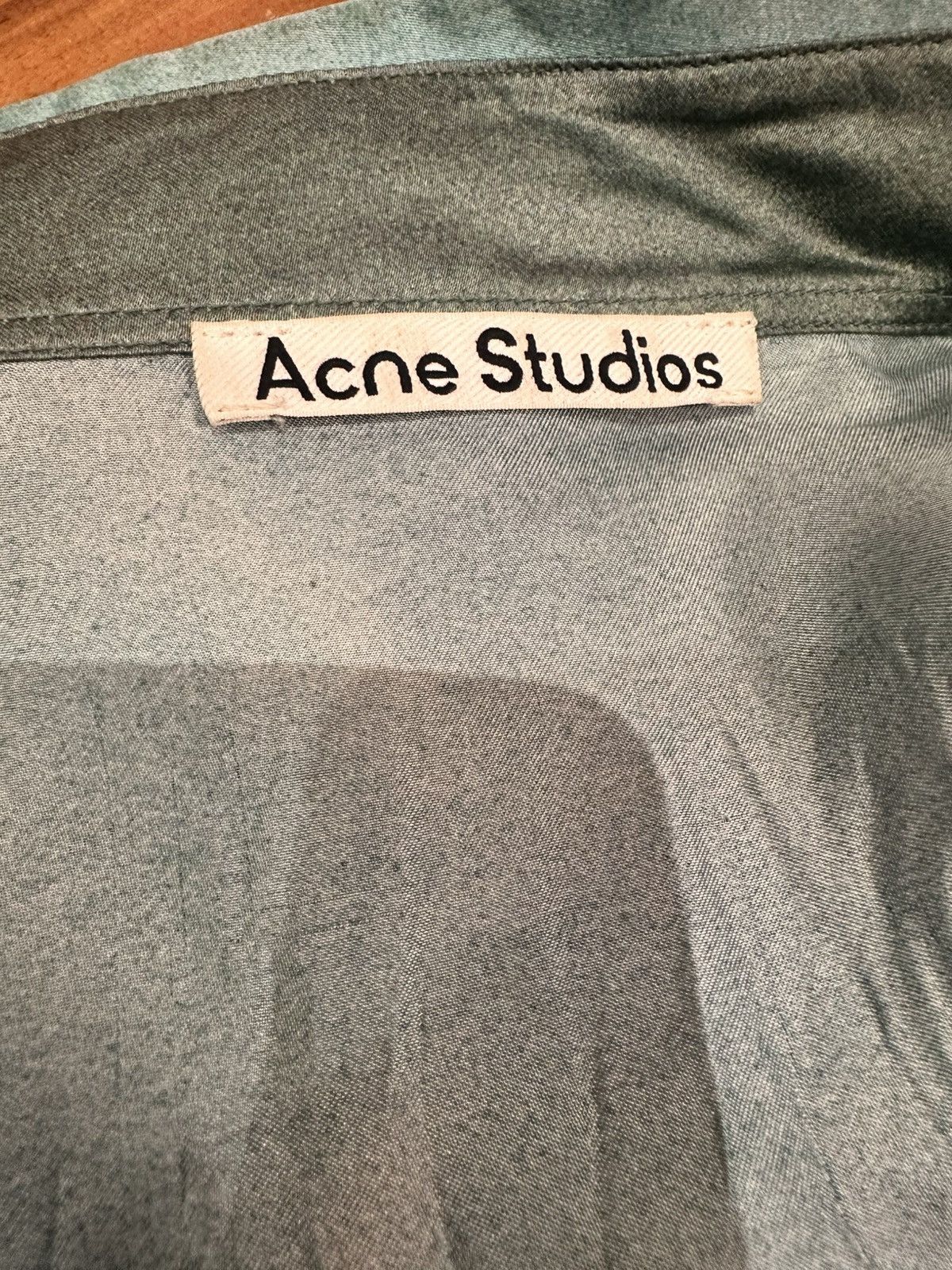 Acne Studios Acne Studios Silk/Viscose Butterfly Print Shirt Blue Green Size US M / EU 48-50 / 2 - 3 Thumbnail