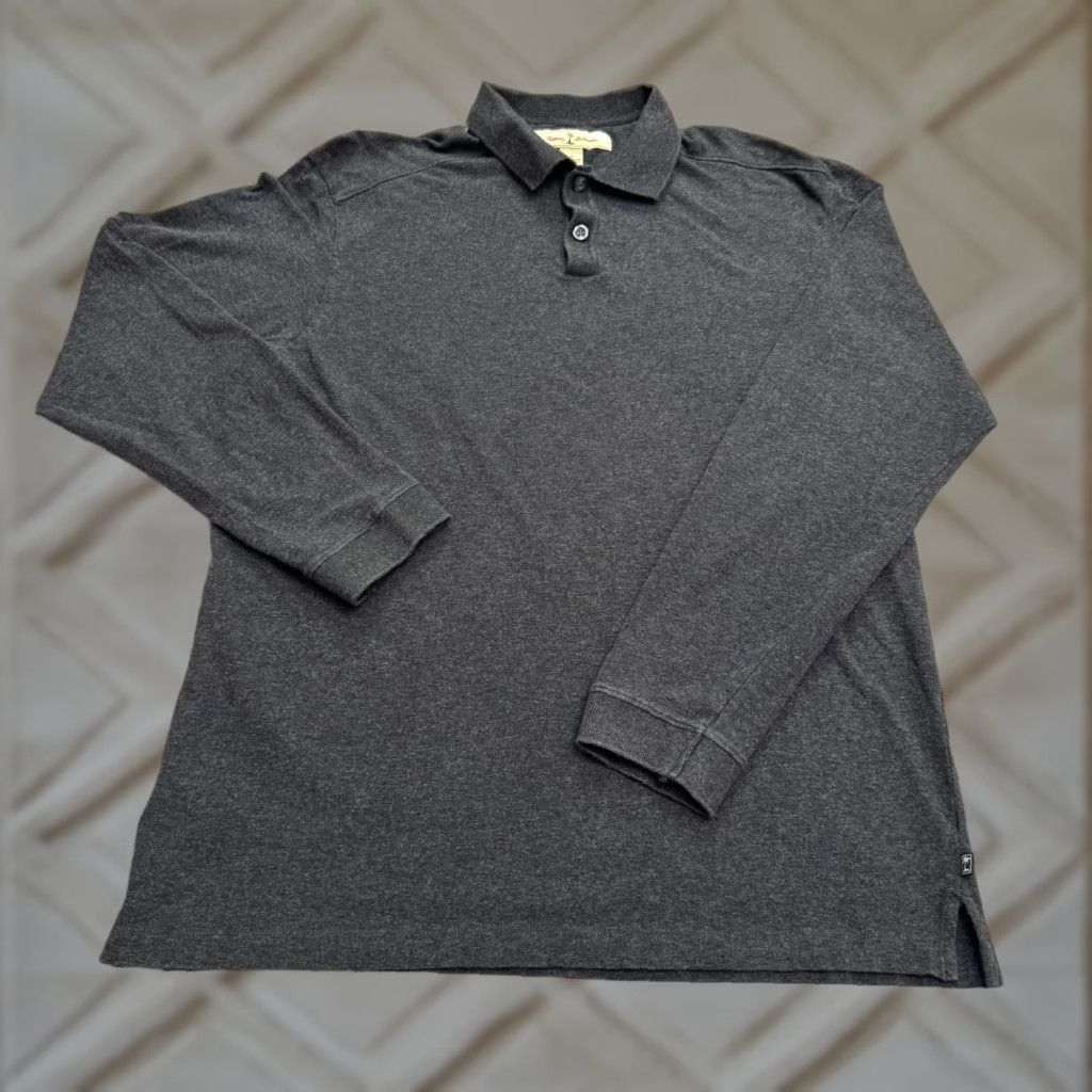 Tommy Bahama Tommy Bahama Polo Shirt Men’s Small Heathered Dark Gray Cotton Blend Long Sleeve Casual Shirt Holiday, Golf, Preppy, Classic, coastal Mens Small Gray Size US S / EU 44-46 / 1 - 1 Thumbnail