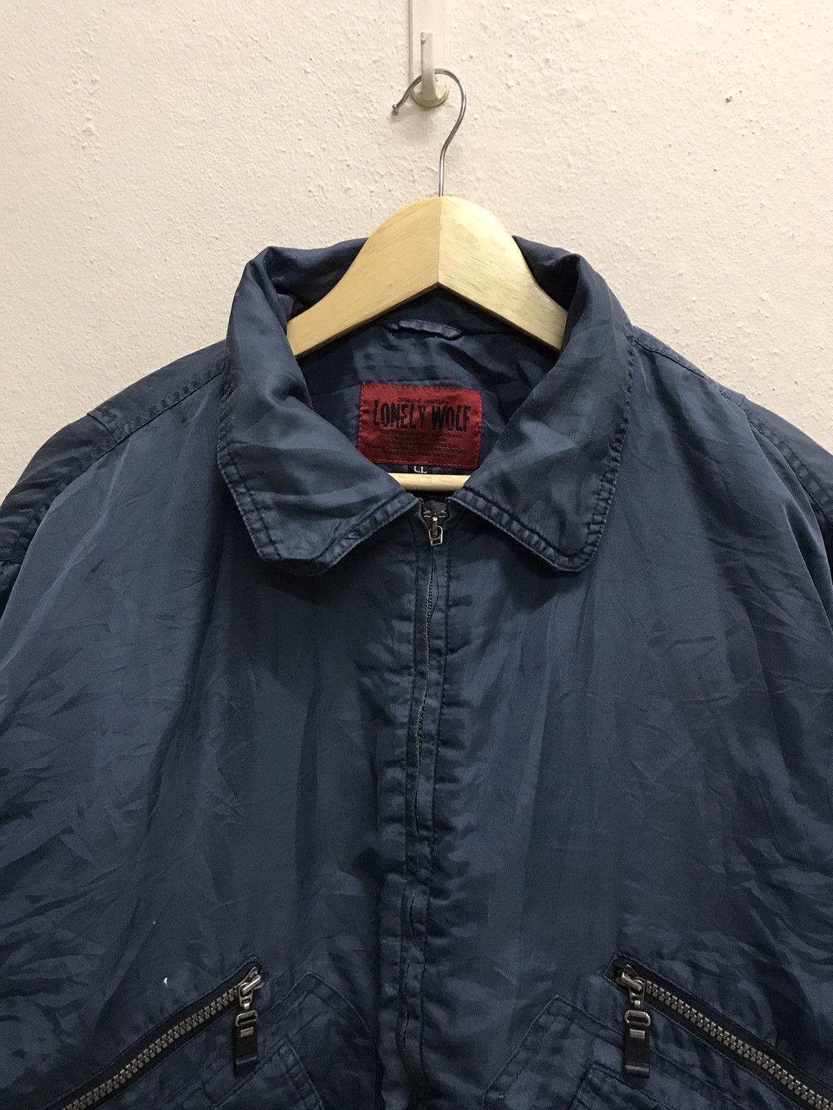 Japanese Brand Vintage Lonely Wolf Double Pocket Zipper Bomber Jacket Size US L / EU 52-54 / 3 - 4 Thumbnail