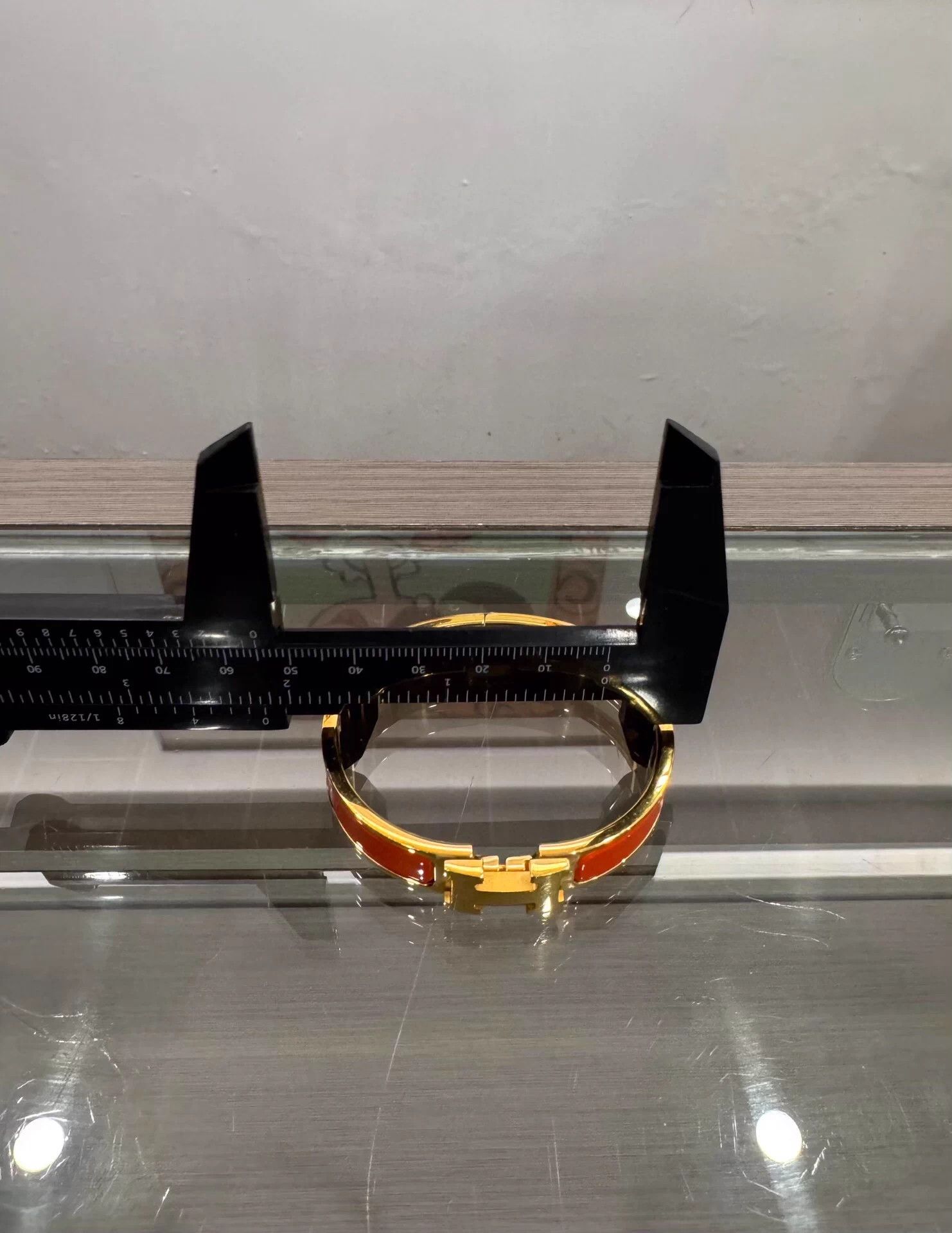 Hermes Hermes Clic H Orange Enamel Gold H Bracelet PM Size ONE SIZE - 8 Thumbnail
