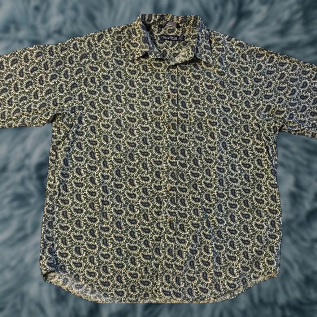 Nautica Vtg 90s Nautica Paisley Button Up Shirt L Grunge Vaporwave Surf Skate AOP OP 80s Size US L / EU 52-54 / 3 - 1 Thumbnail