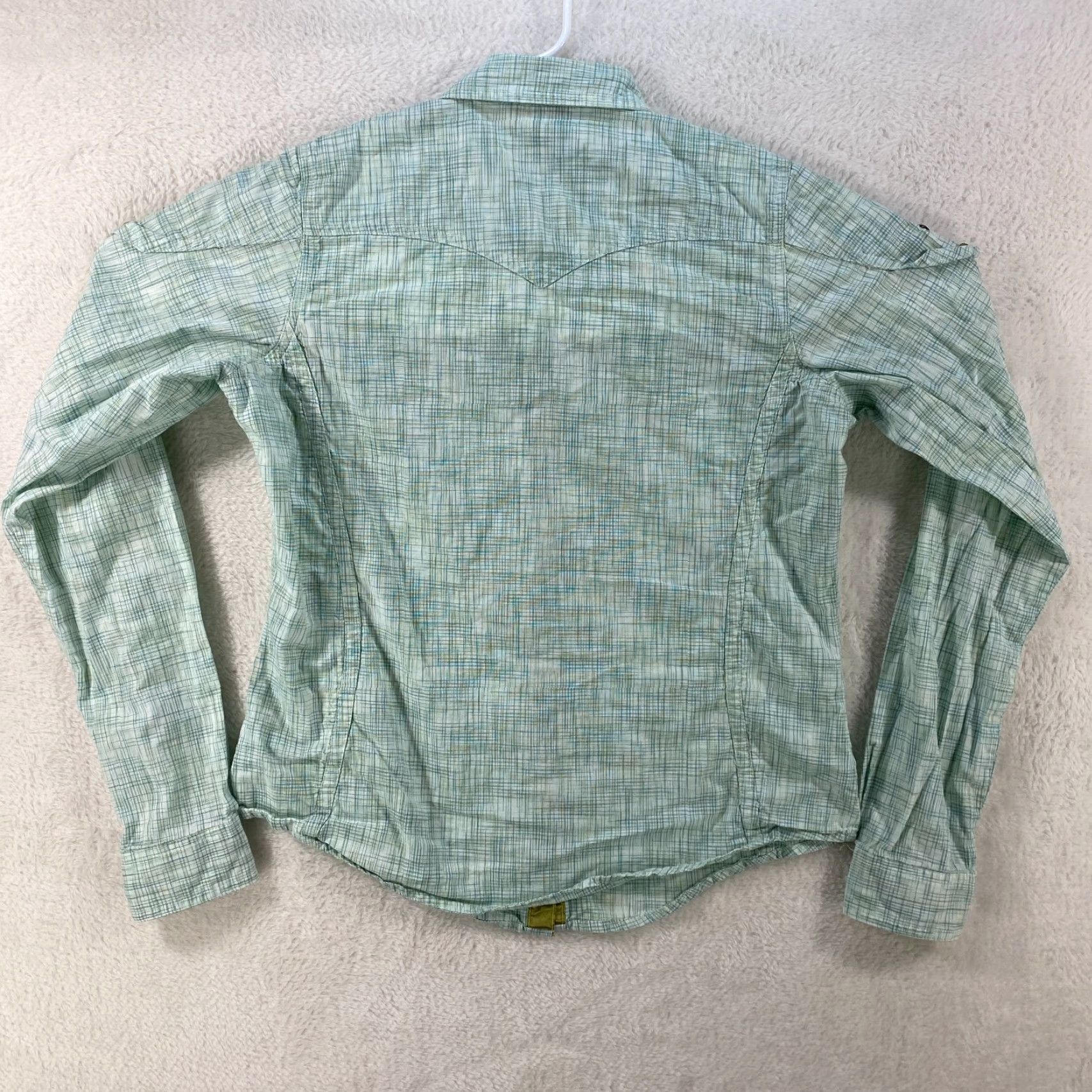 Vintage Twenty X Womens Medium Western Cowgirl Shirt Green Button-Up Long Sleeve Pockets Size M / US 6-8 / IT 42-44 - 2 Thumbnail