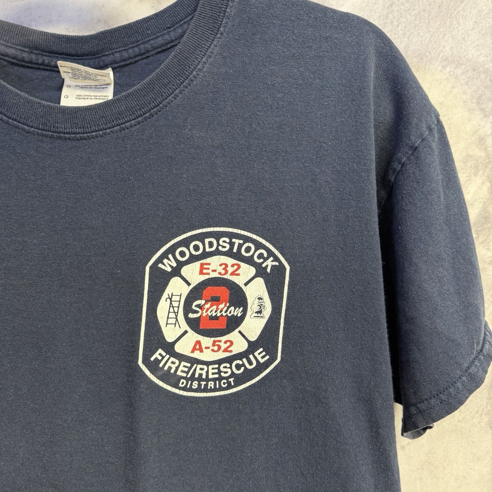 Vintage Woodstock Fire & Rescue T Shirt Mens L Blue Y2K Size US L / EU 52-54 / 3 - 3 Thumbnail