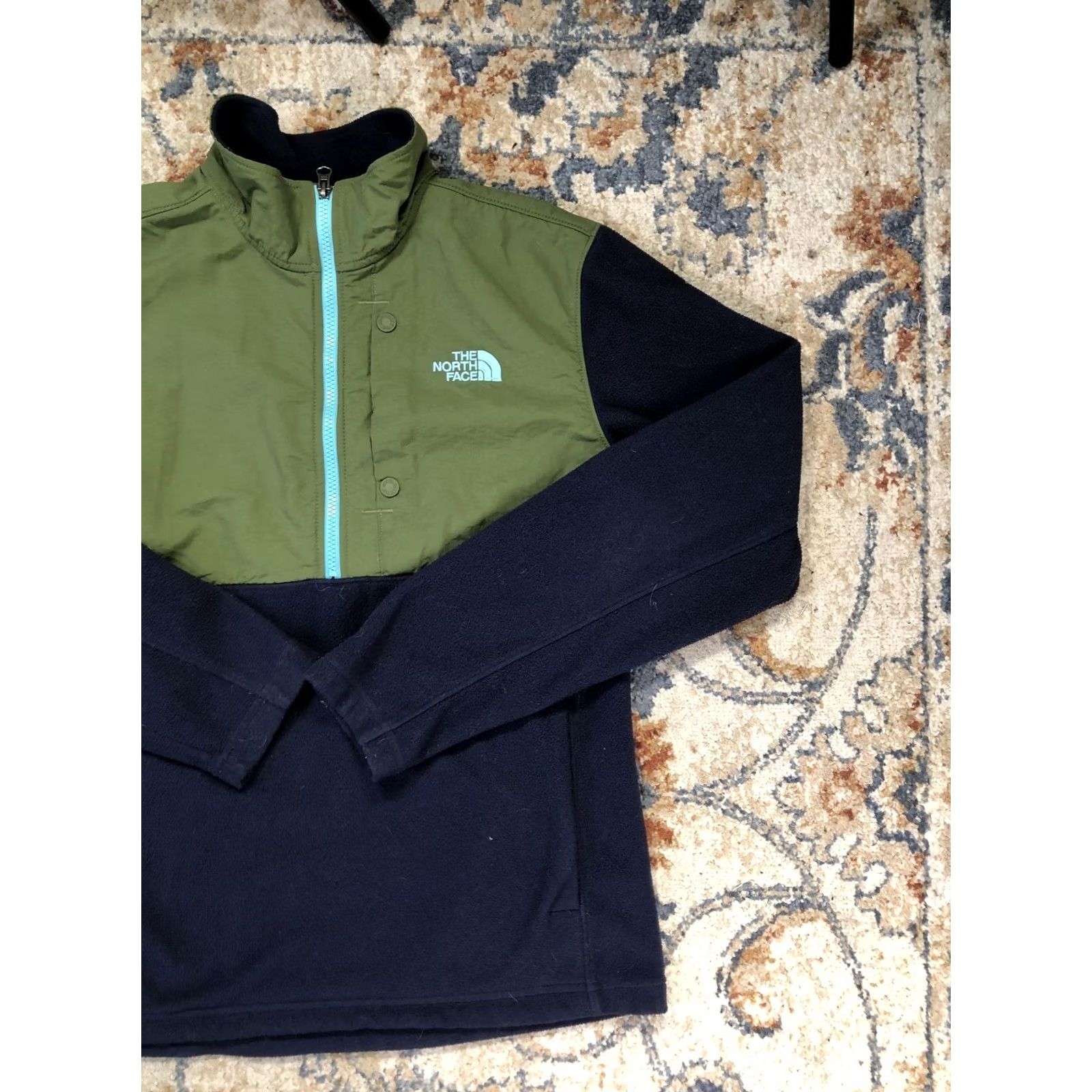 The North Face The North Face Fleece Jacket Mens M Colorblock 1/2 Zip Hiking Blue Green Size US M / EU 48-50 / 2 - 4 Thumbnail