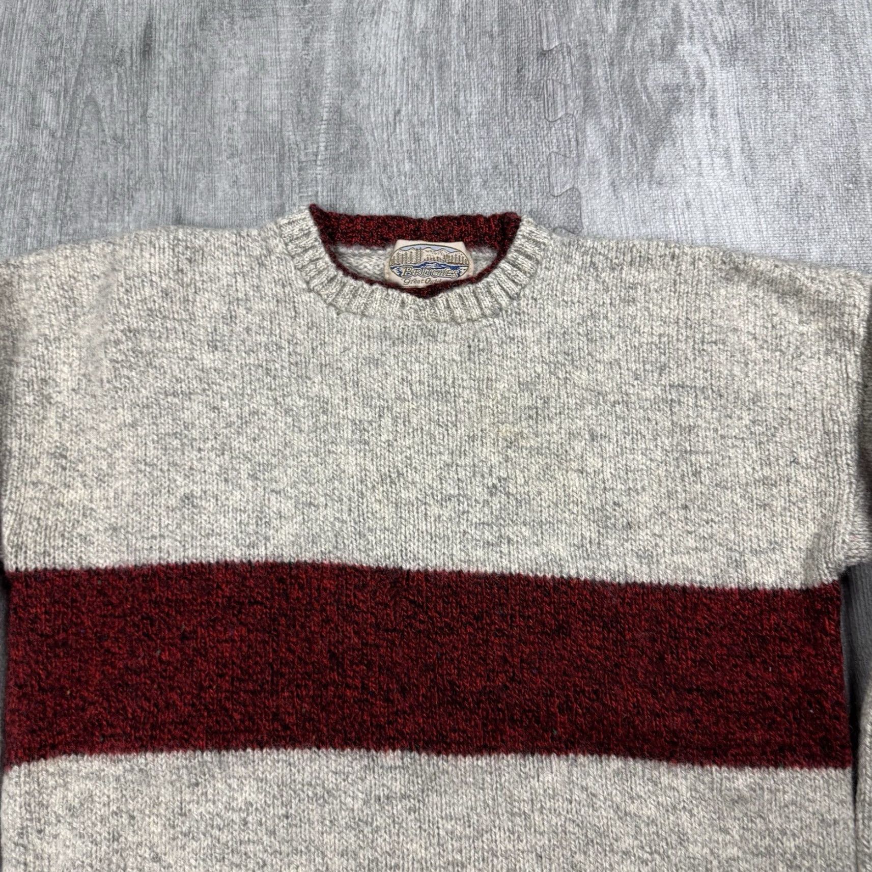 Vintage VINTAGE Britches Mens Sweater Pullover Knit Wool Striped Casual Fall Winter Size US L / EU 52-54 / 3 - 2 Thumbnail