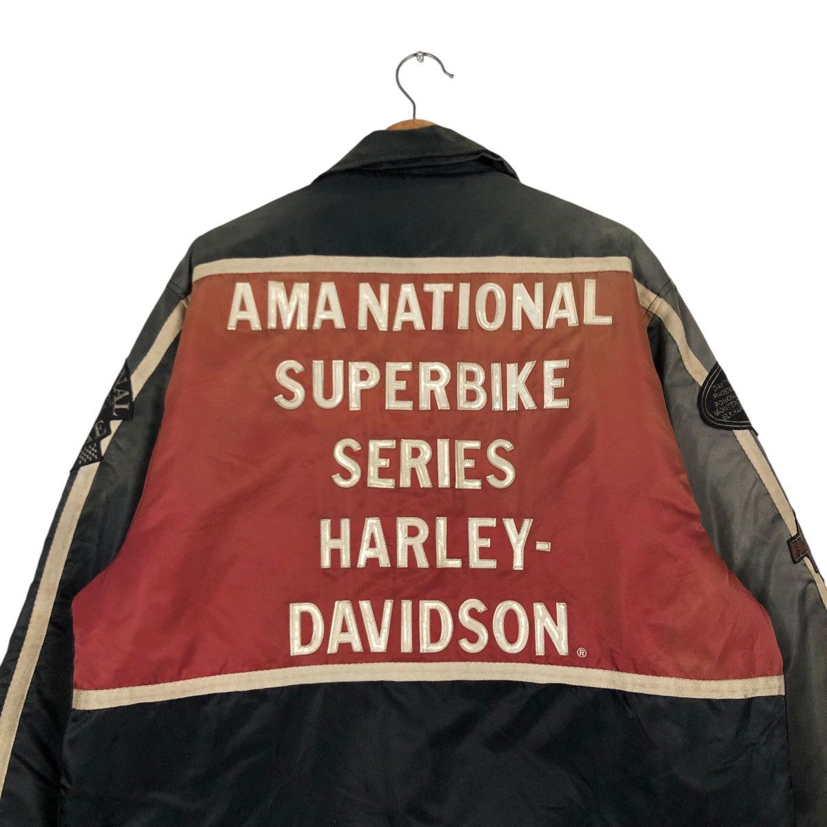 Harley Davidson × Vintage Vintage Bomber Racing Biker Jacket Harley Davidson SunFaded Size US L / EU 52-54 / 3 - 10 Thumbnail