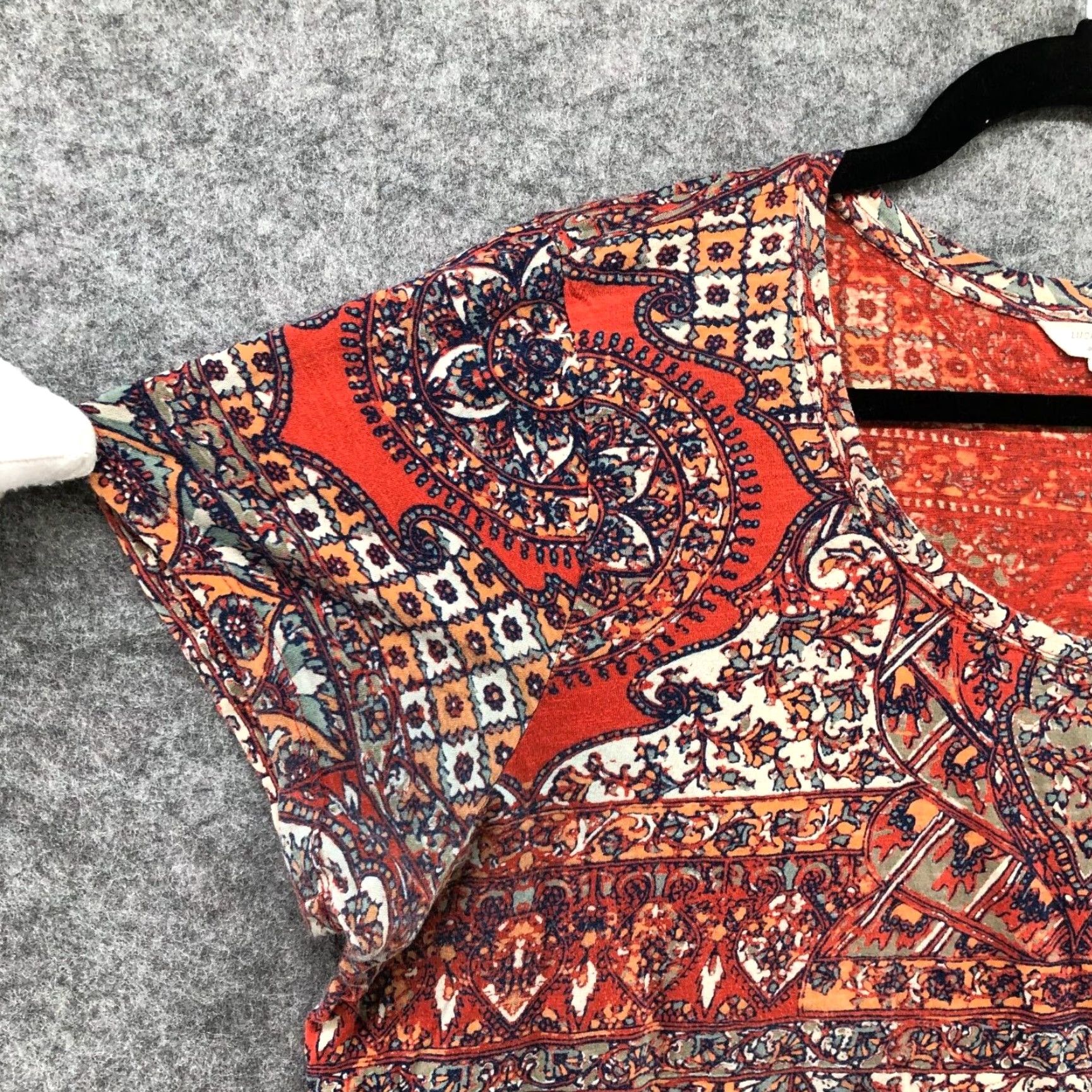 Lucky Brand VINTAGE Lucky Brand Boho Print T-Shirt Womens 1X Short Sleeve Cotton Red Bohemian Festival Beach Summer Retro Size XL / US 12-14 / IT 48-50 - 6 Thumbnail