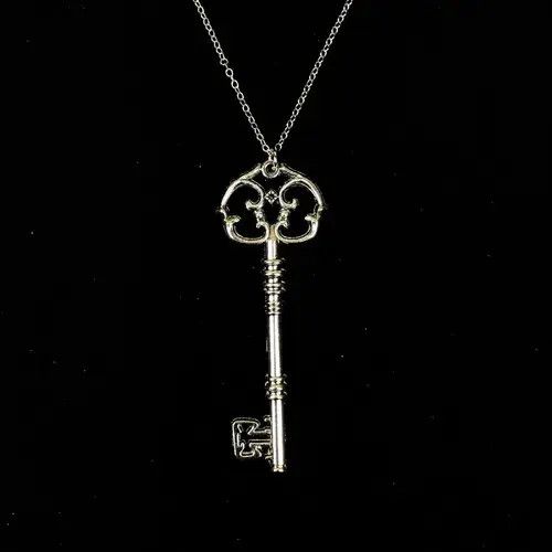 Jewelry Gothic Key Pendant Necklace and Punk Necklace Gothic Chain Size ONE SIZE - 4 Thumbnail