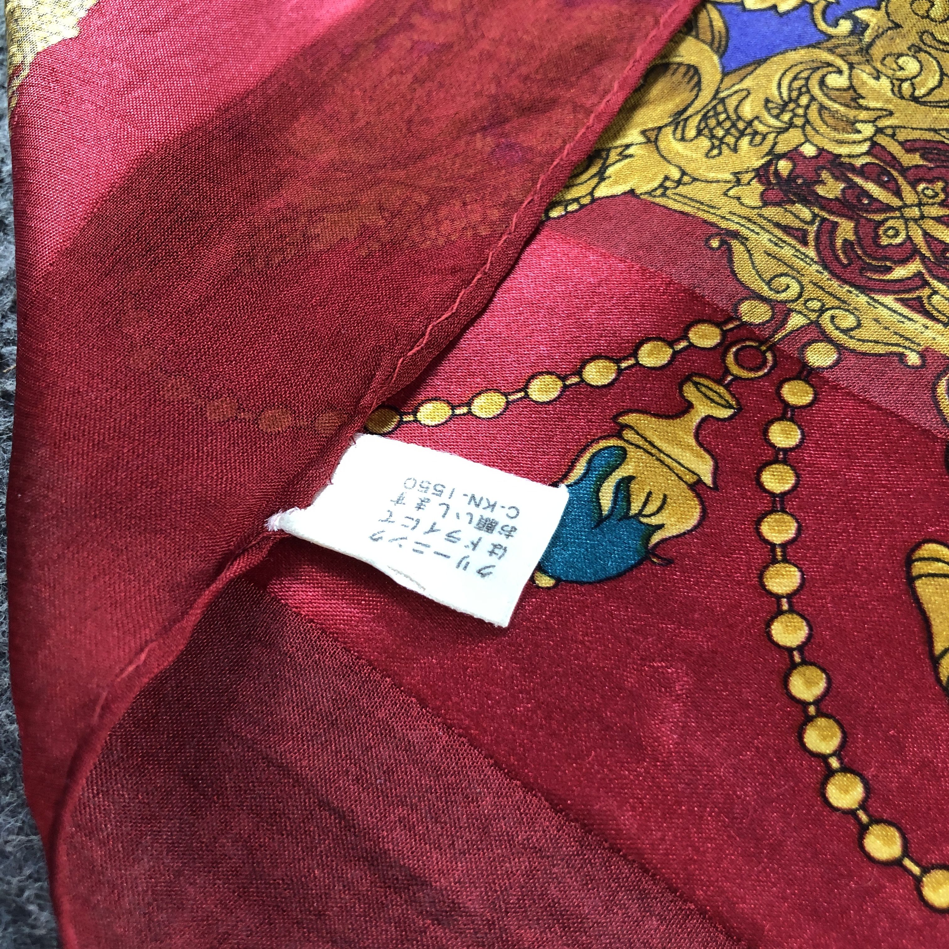 Japanese Brand Luxury Gold Chains Silk Scarf M1370 Size ONE SIZE - 5 Thumbnail