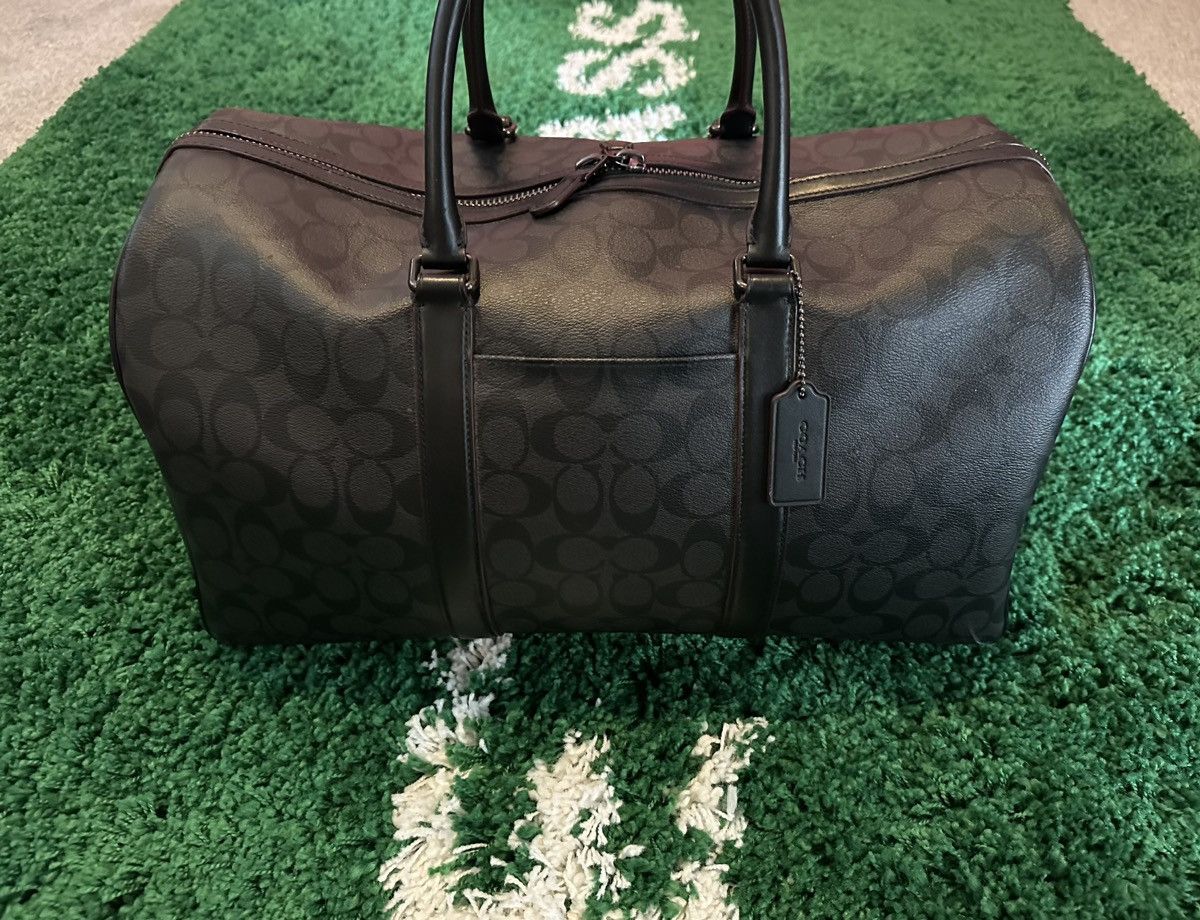 image of Coach Trkr Monogram Duffle Bag in Brown, Men's