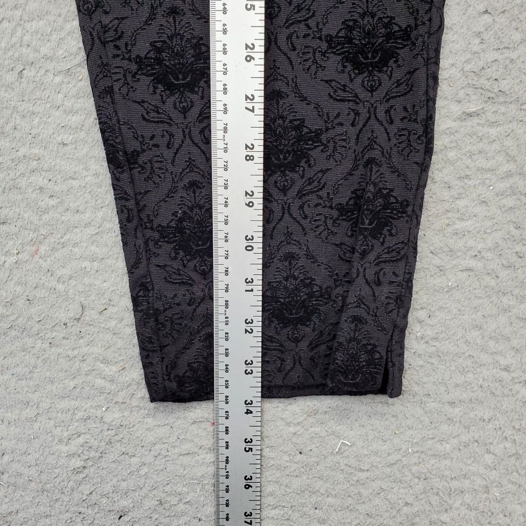 Vintage Zac & Rachel Pants Womens Large Black Geo Print Rayon Stretch High Waist Pull On Size 36" / US 14 / IT 50 - 4 Thumbnail
